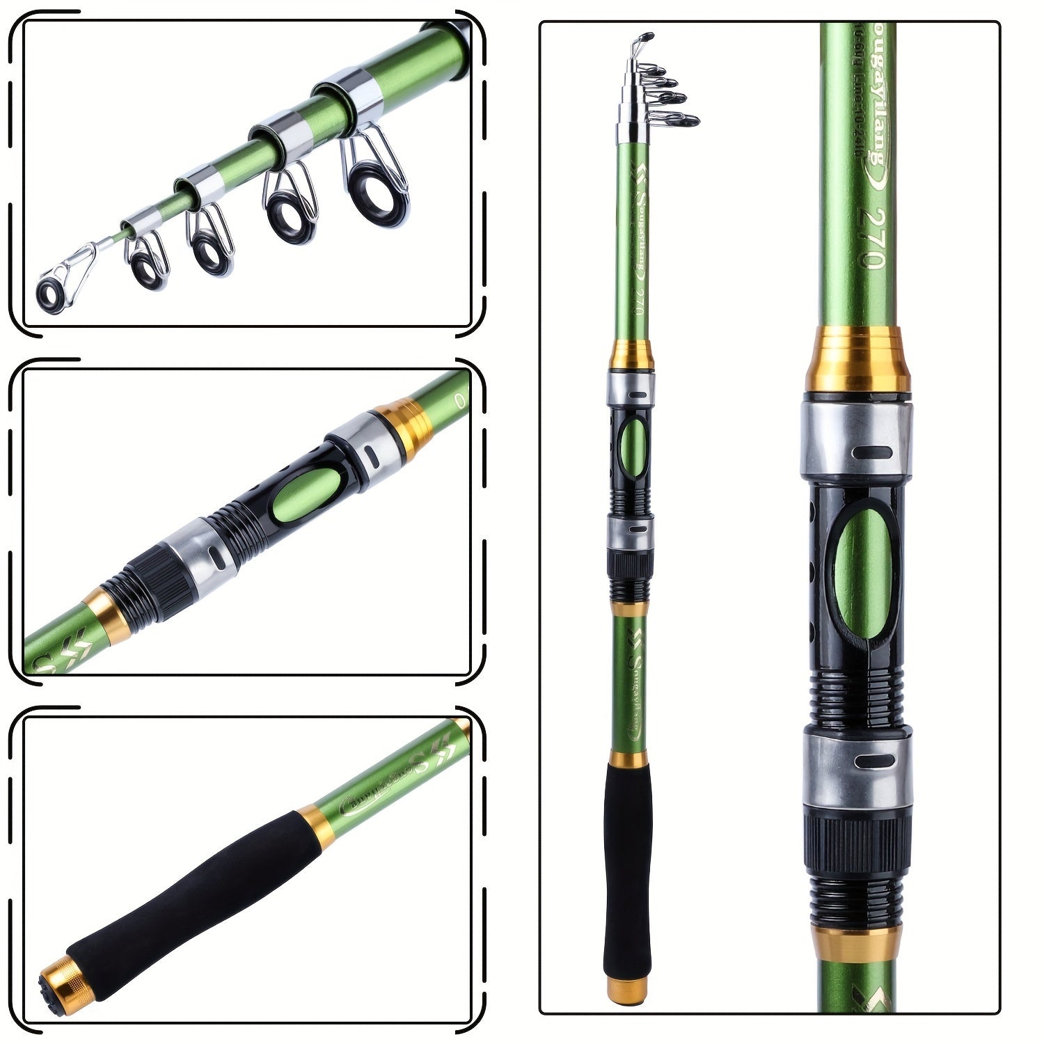 Carbon Fishing Rod – Carbon Fiber, Portable, Lightweight, Bass – Sougayilang 1. 8 2. 1 2. 4 2. 7 3. 0 3. 3 Spinning Fishing – Field-Ready Performance for US Anglers