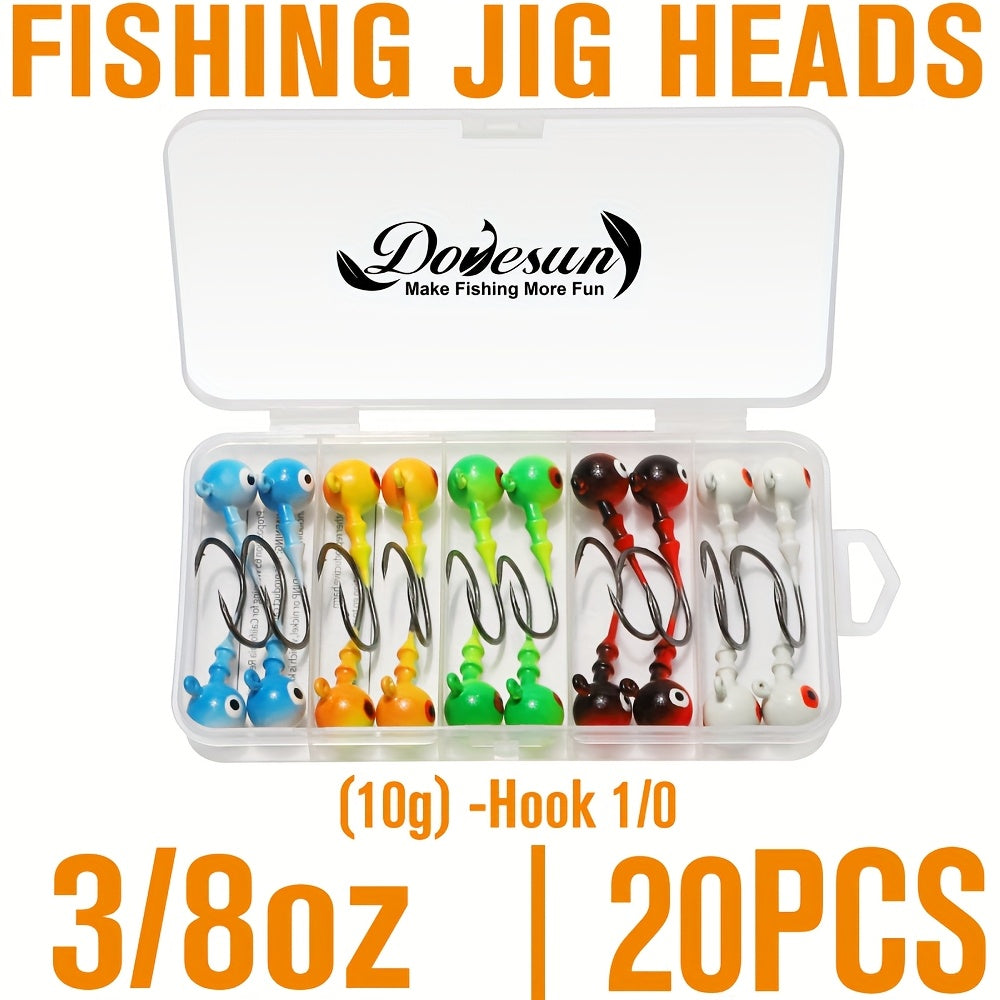 Fishing Gear Backpack – Saltwater, Freshwater, Bass, Crappie – 40pcs Crappie Jig Heads Dovesun Fishing Hooks Swimbait Head – Reliable Angler Setup for US Anglers