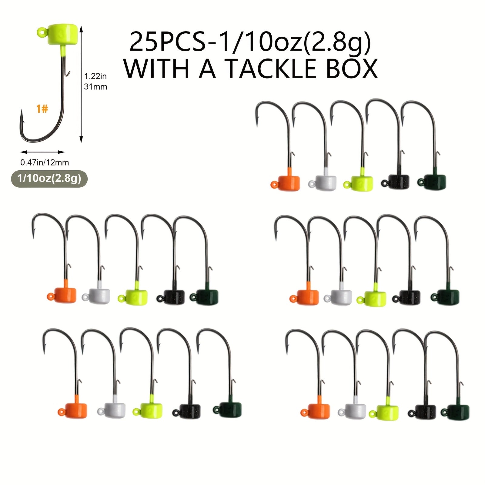Fishing Tackle Storage – Bass – Dovesun 25pcs Ned Rig Jig Heads Mushroom Head Shroom – Versatile Water-Ready Design for US Anglers