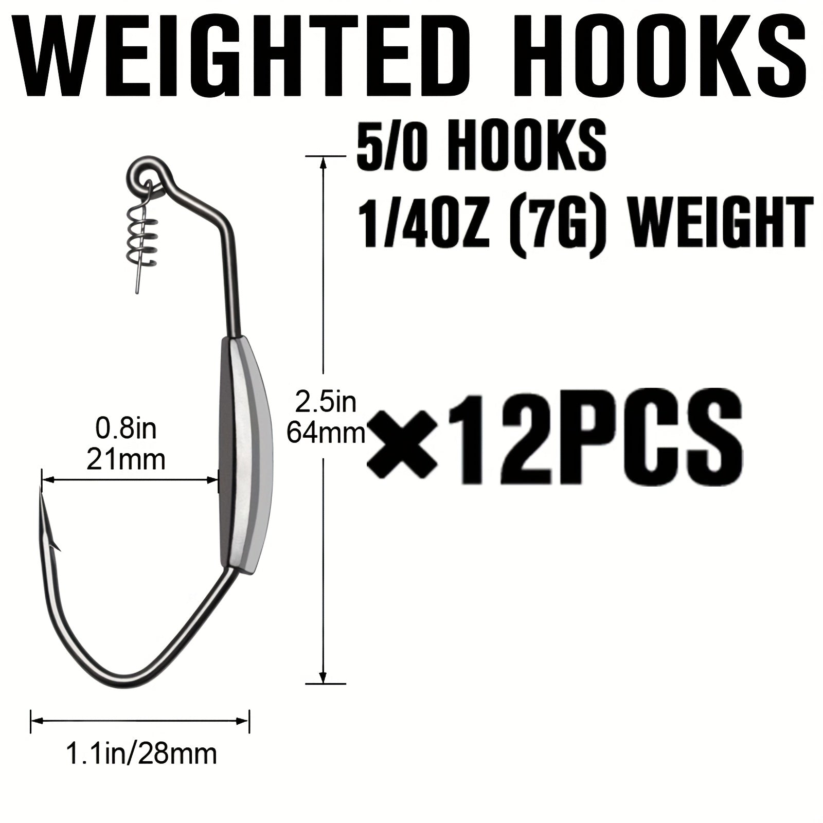Fishing Lures – Saltwater, Freshwater, Bass – 12pcs Weighted Swimbait Hooks Fishing Saltwater Freshwater Worm Weedless – Practical Gear for Every Cast for US Anglers