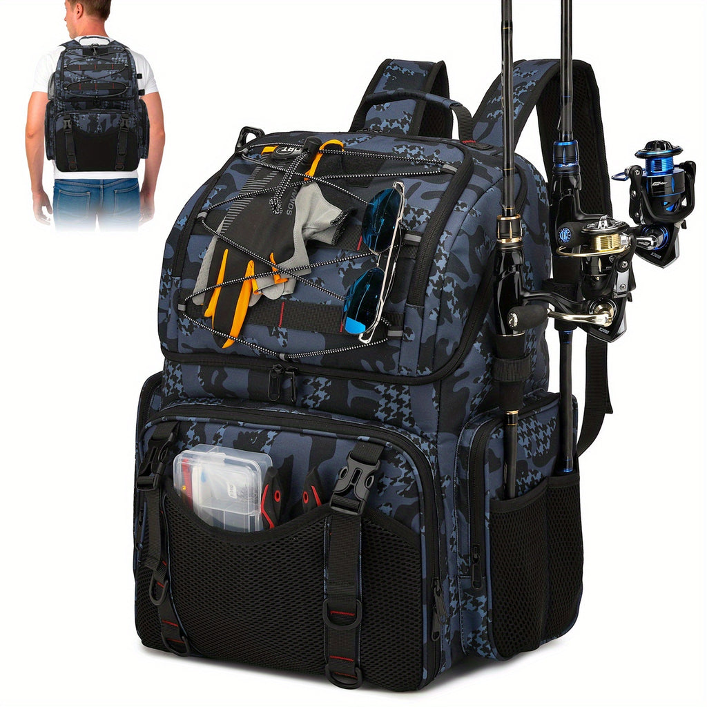 Angler Fishing Rod – Large Capacity – Spacious Fishing Gear Backpack Equipped Cooler Designed Four Rod – Versatile Water-Ready Design for US Anglers
