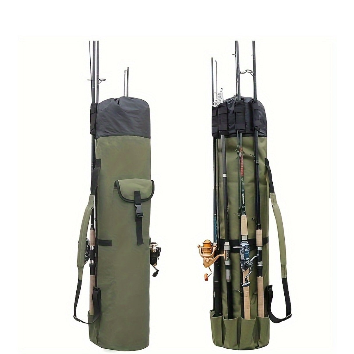 Carbon Fishing Rod – Large Capacity – Green Fishing Rod Bag Durable Folding Gear Handbag Multifunctional – Built for Weekend Anglers for US Anglers