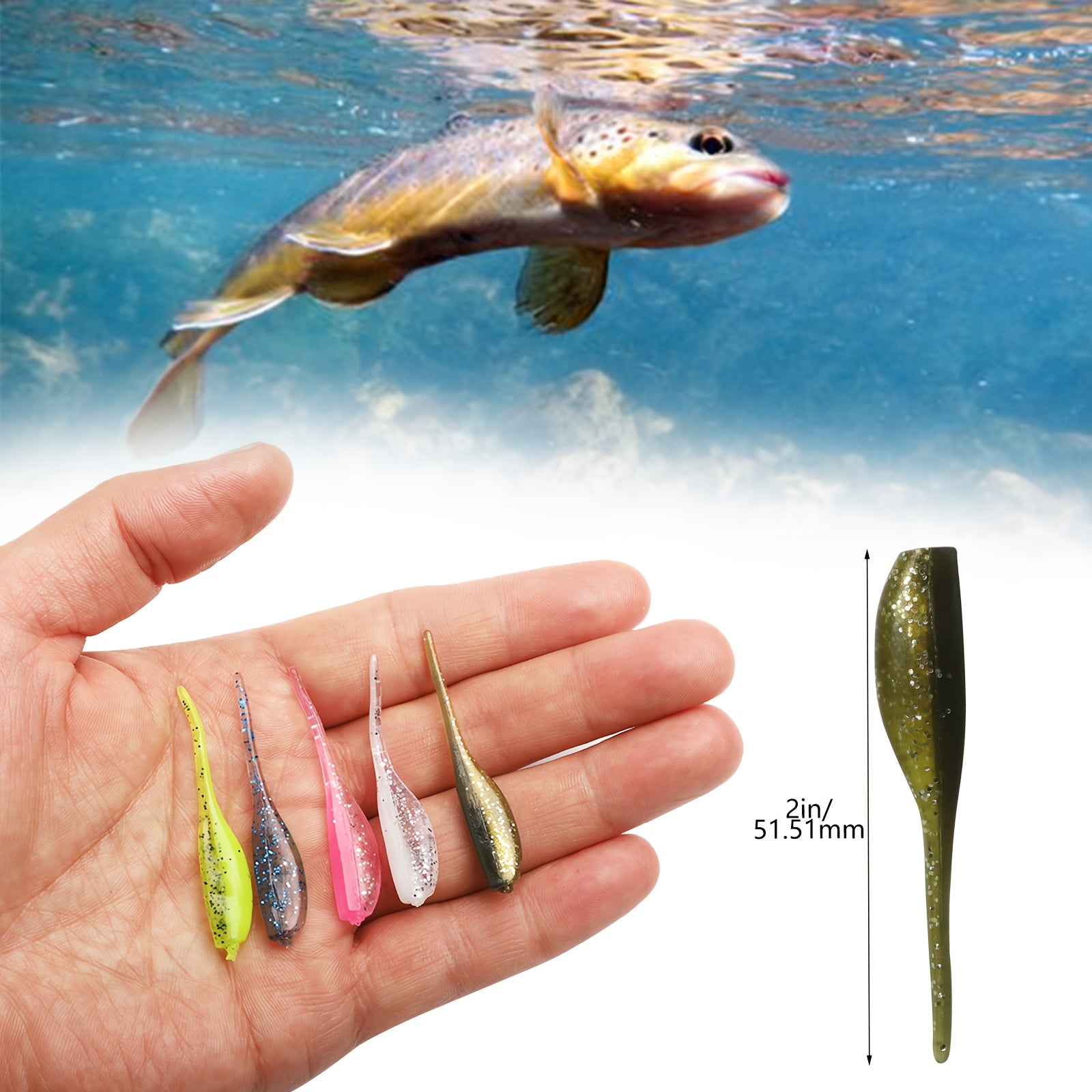 Fishing Trip Essential – Bass, Trout, Crappie – 60pcs Swimbaits Soft Plastic Lures Kit Bass Trout Walleye – Reliable Angler Setup for US Anglers
