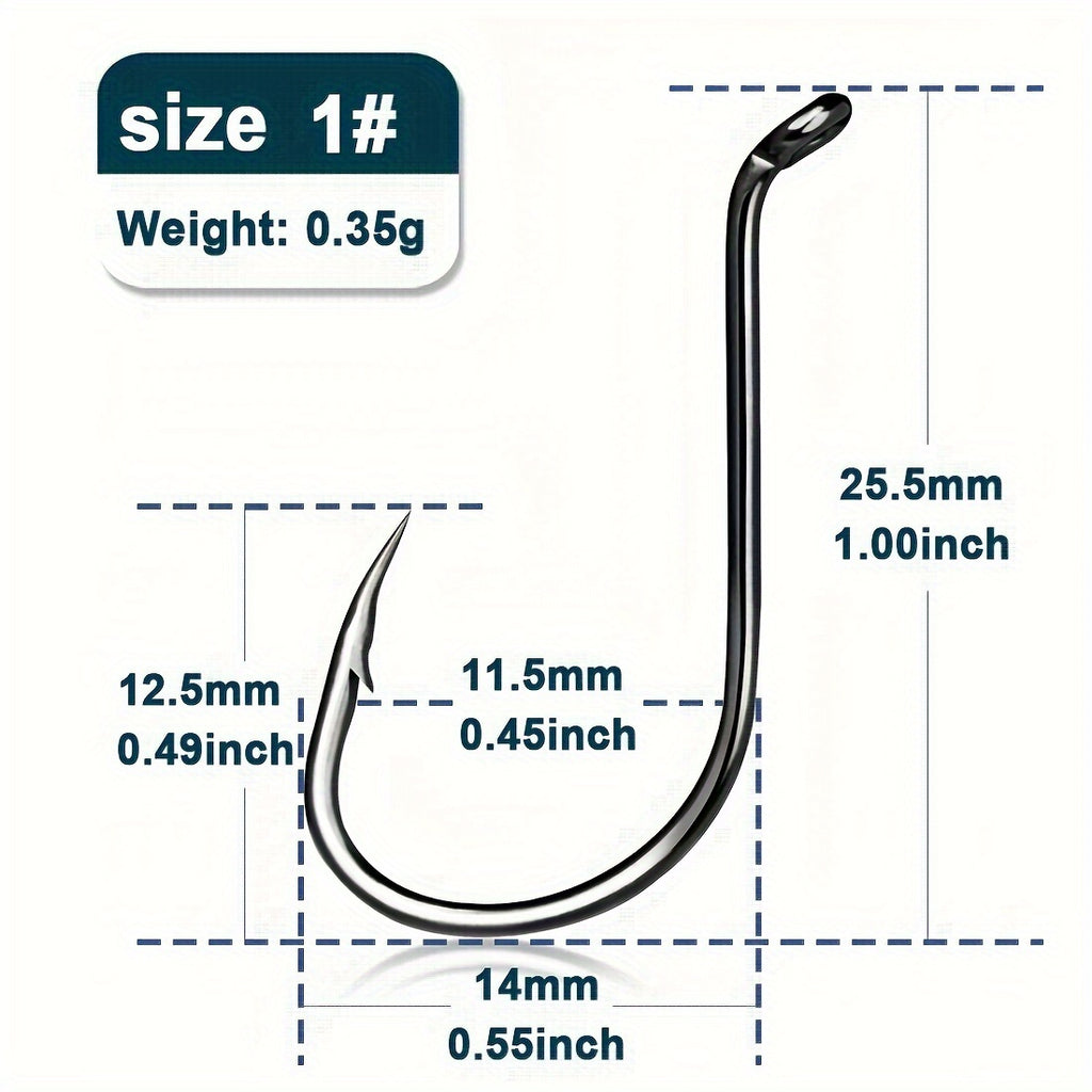 Outdoor Fishing Accessory – Carbon Fiber, Saltwater, Freshwater – 100 High Strength Corrosion Resistant Octopus Hooks Saltwater Freshwater – Versatile Water-Ready Design for US…