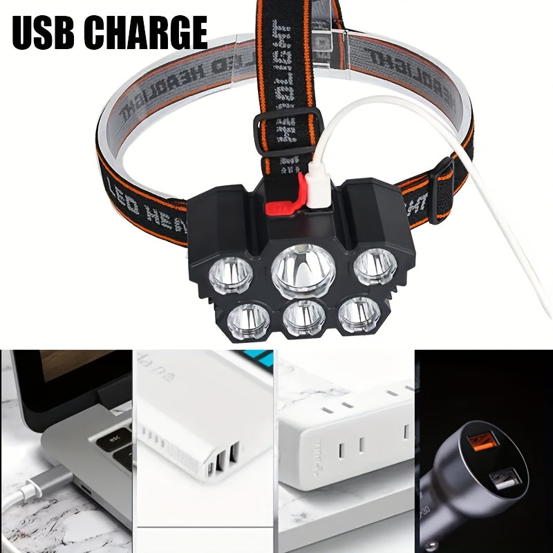 Outdoor Fishing Accessory – Rechargeable – Buy Get Free Total 2pcs Multifunctional 5led Headlight Head – Dependable Freshwater & Saltwater Use for US Anglers