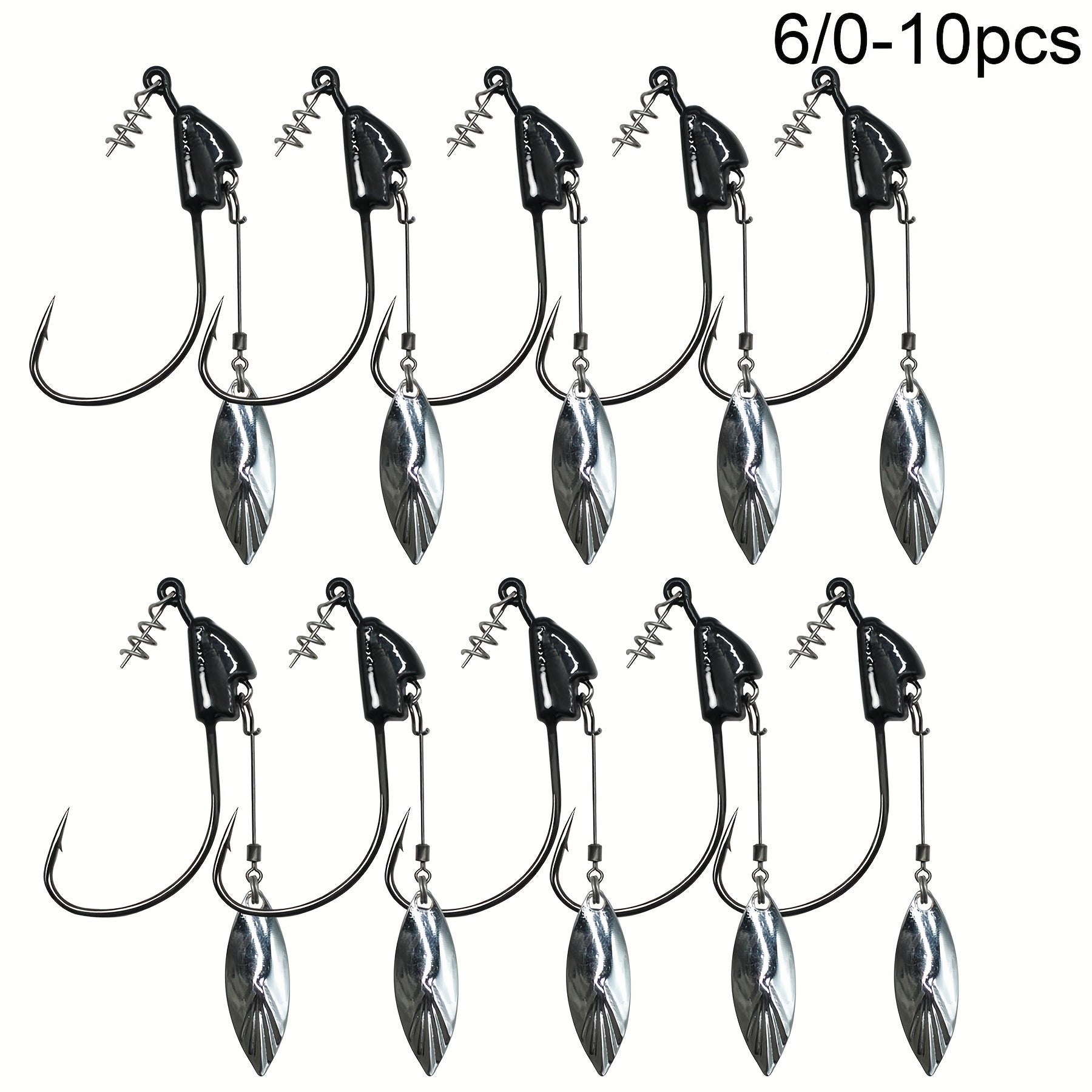 Freshwater Fishing Lures – Saltwater, Freshwater – Dovesun 10pcs Swimbaits Jig Head Underspin Weighted Swimbait Hooks – Versatile Water-Ready Design for US Anglers