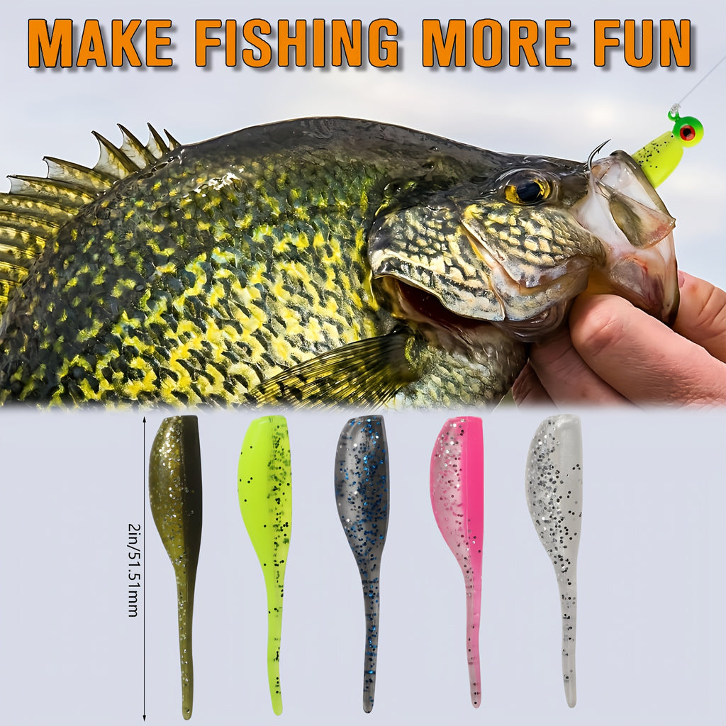 Fishing Trip Essential – Bass, Trout, Crappie – 60pcs Swimbaits Soft Plastic Lures Kit Bass Trout Walleye – Reliable Angler Setup for US Anglers