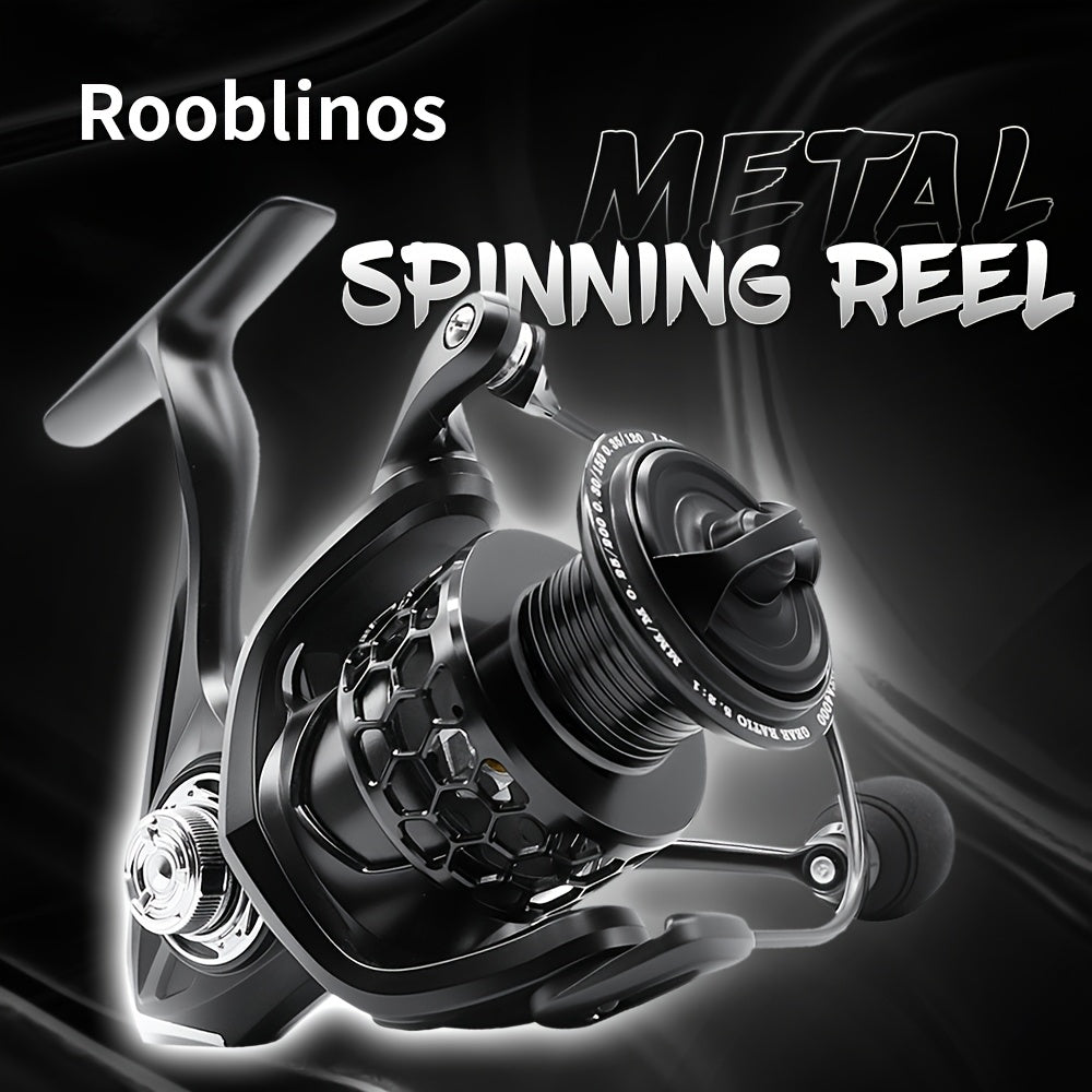 Freshwater Fishing Reel – Saltwater, Freshwater, Lightweight, Bass – Rooblinos Spinning Fishing Reel 5. 2 Gear Ratio Metal Body – Reliable Angler Setup for US Anglers