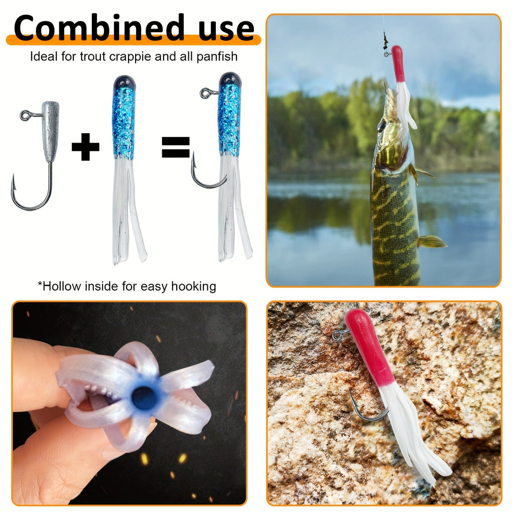 Fishing Lures – Bass, Trout, Crappie – 228pcs Crappie Lures Kit Soft Plastic Paddle Tail Tube – Practical Gear for Every Cast for US Anglers