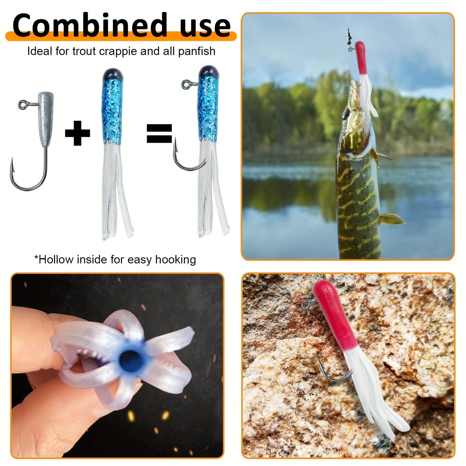 Fishing Lures – Bass, Trout, Crappie – 228pcs Crappie Lures Kit Soft Plastic Paddle Tail Tube – Practical Gear for Every Cast for US Anglers