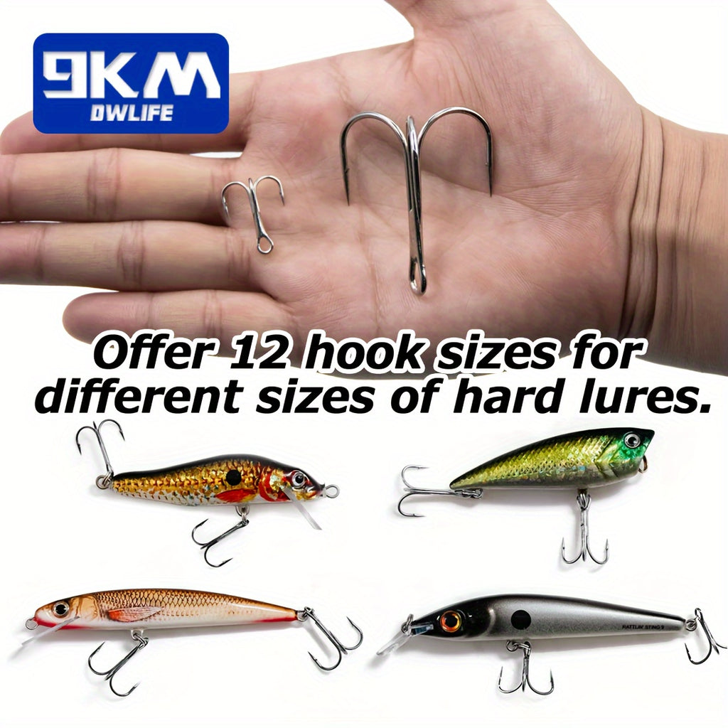 Fishing Trip Essential – Saltwater, Freshwater – 9km 50pcs Fishing Treble Hooks Brabed Sharp Triple Sea – Reliable Angler Setup for US Anglers