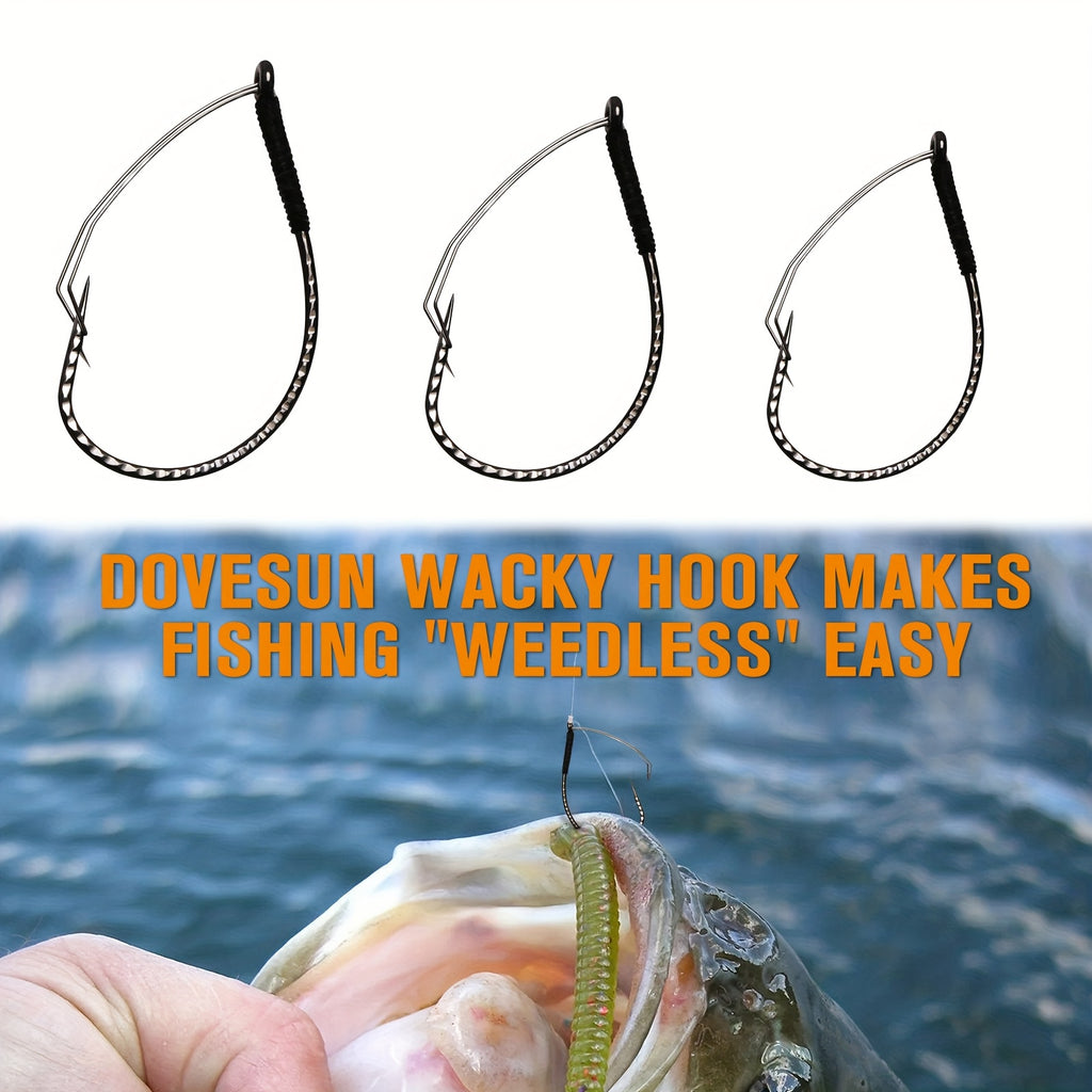 Fishing Rig Accessories – Bass – 30pcs Weedless Wacky Rig Hooks Designed Worm Fishing Bass – Dependable Freshwater & Saltwater Use for US Anglers