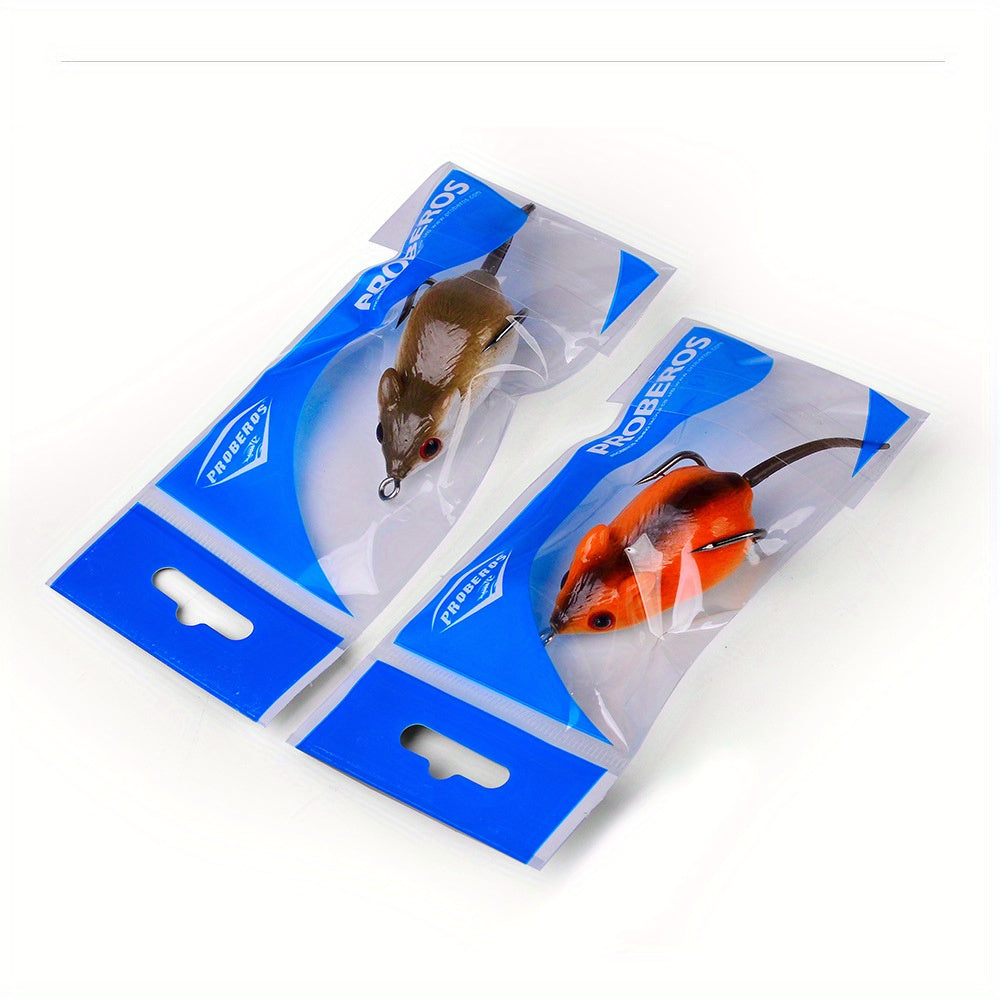 Angler Fishing Rod – Saltwater – Pack Lifelike Mouse Fishing Lures Soft Bait Built Bells – Versatile Water-Ready Design for US Anglers