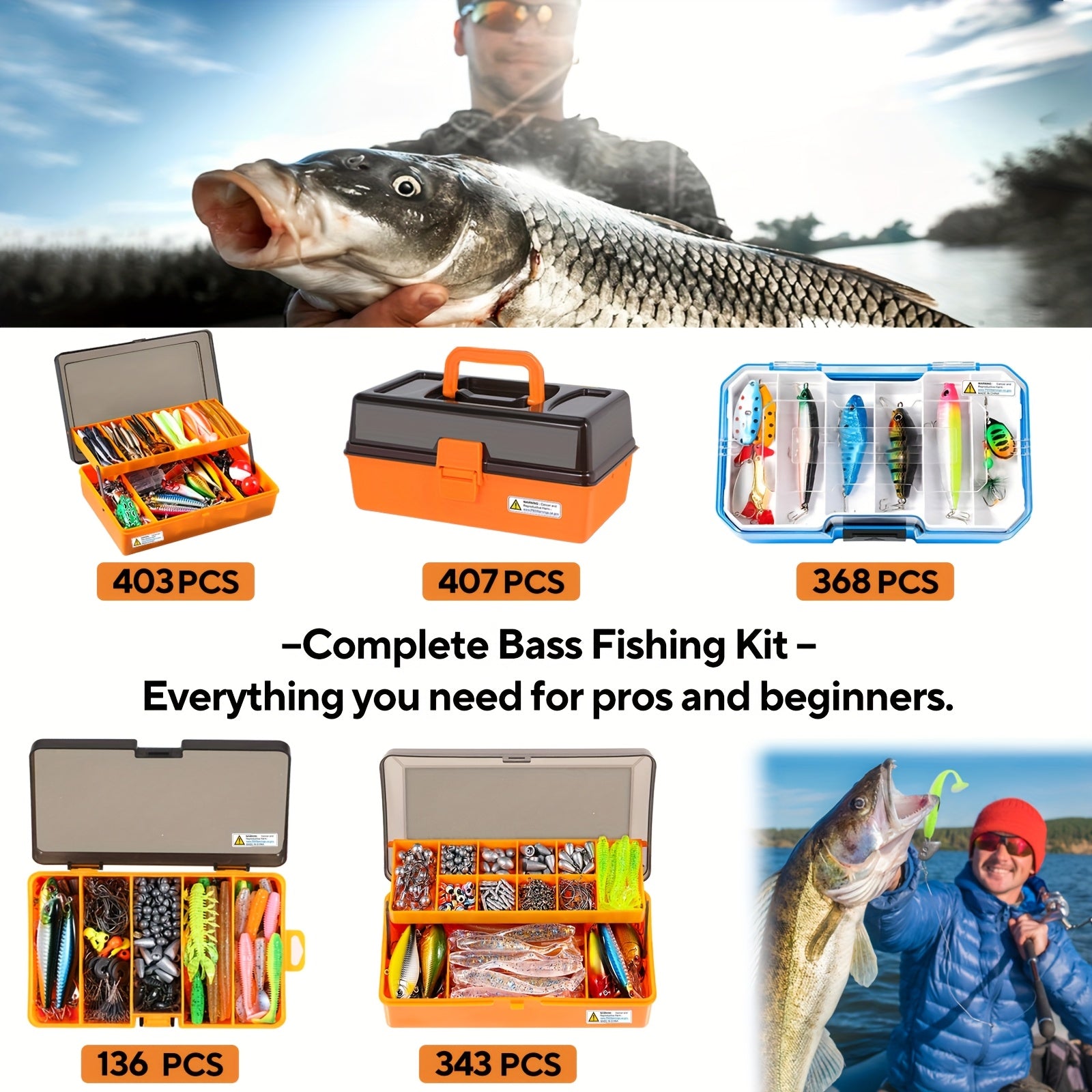 Fishing Rod Storage Bag – Compact Tackle Solution – 368 403 407pcs Fishing Lures Tackle Box Kit Complete – Field-Ready Performance for US Anglers