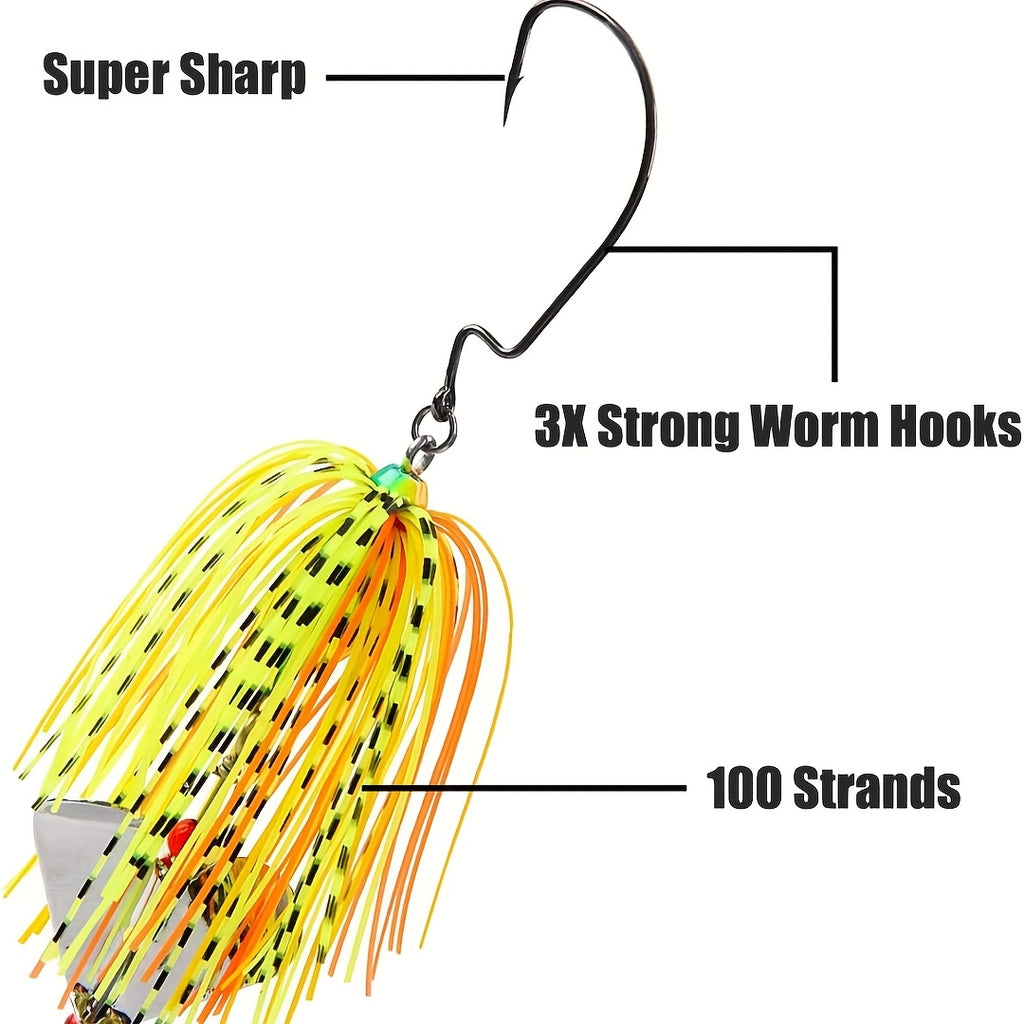 Fishing Lure Kit – Saltwater, Freshwater, Bass, Trout – Spinnerbait Fishing Lures Featuring Multicolored Buzzbaits Bass Trout Salmon – Built for Weekend Anglers for US Anglers