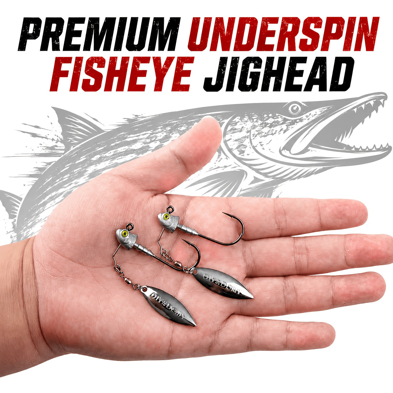 Artificial Fishing Lures – Saltwater, Bass – Pack Underspin Jig Heads 100 Brass Blade Never Rust – Reliable Angler Setup for US Anglers