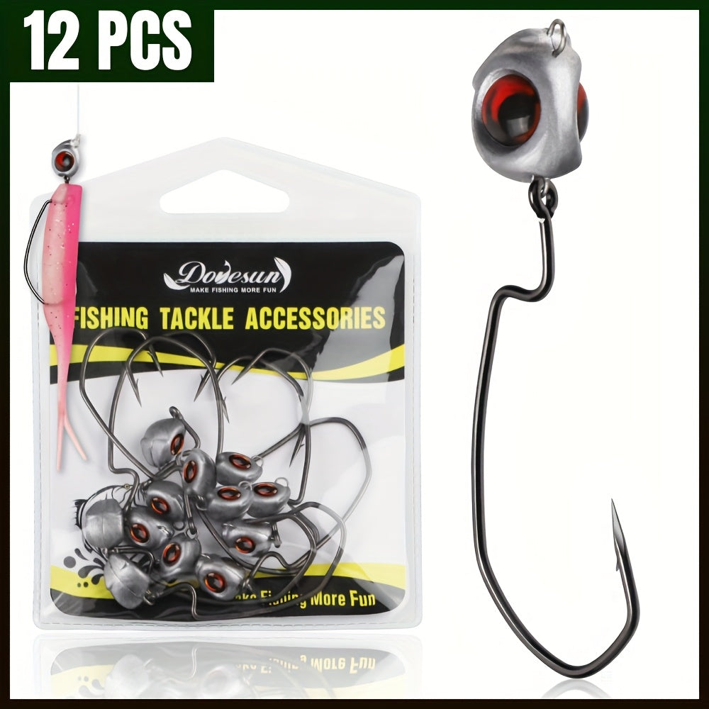 Fishing Lures – Saltwater, Freshwater, Bass, Crappie – 12pcs Weedless Swimbait Jig Head Dovesun Fishing Heads Swinging – Practical Gear for Every Cast for US Anglers