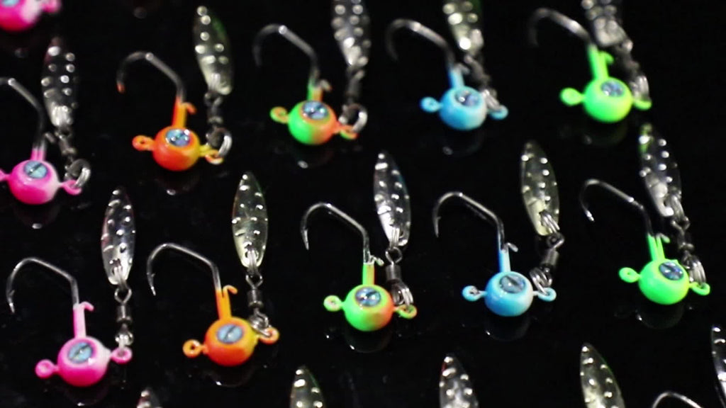 Bass Tackle Kit – Crappie – Dovesun 50pcs Crappie Jig Heads Kit Underspin Spinner Blade – Dependable Freshwater & Saltwater Use for US Anglers