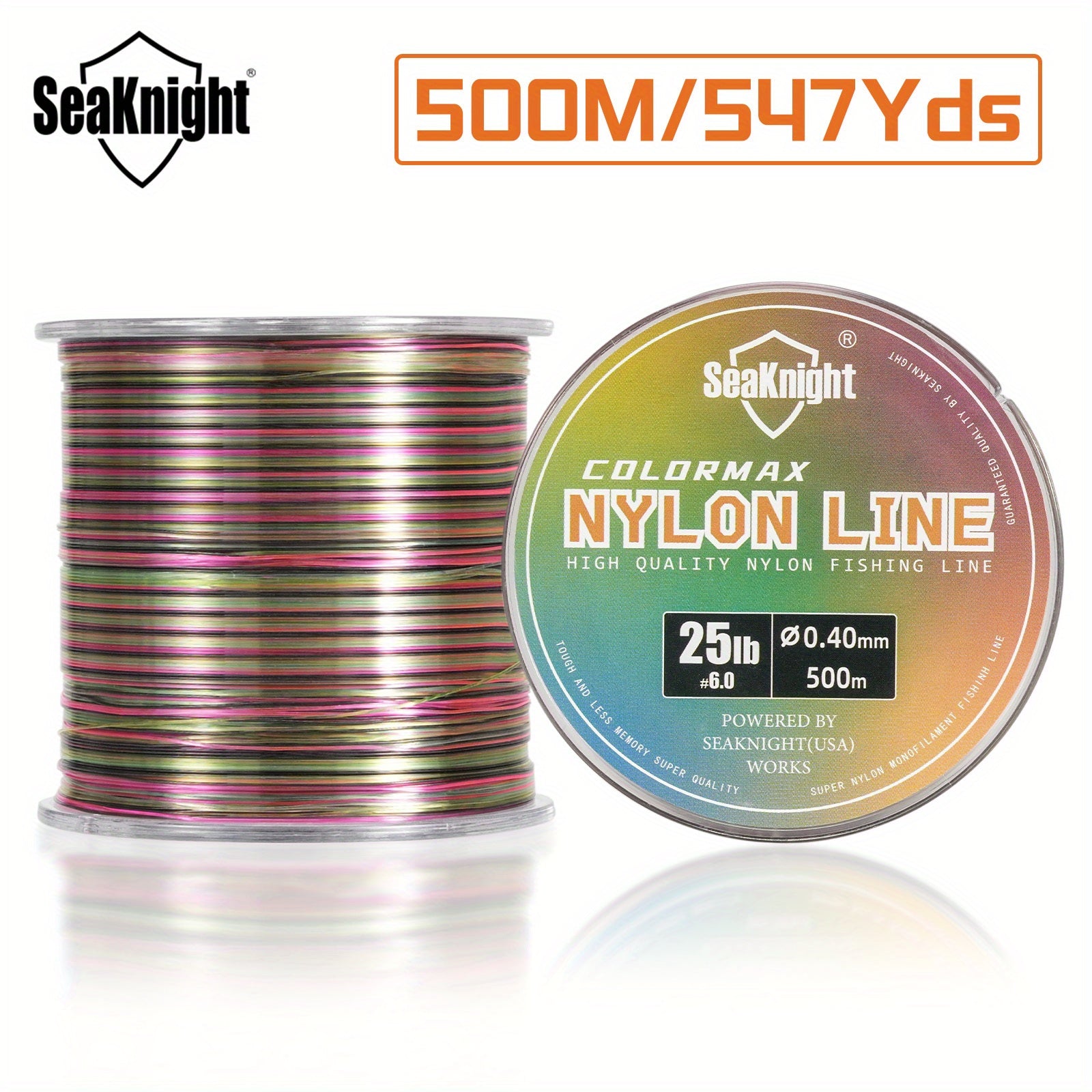 Angler Terminal Tackle – Saltwater, Freshwater – Seaknight 500m 547yds Nylon Fishing Line 194. 01 Tensile Strength – Compact Tackle Solution for US Anglers