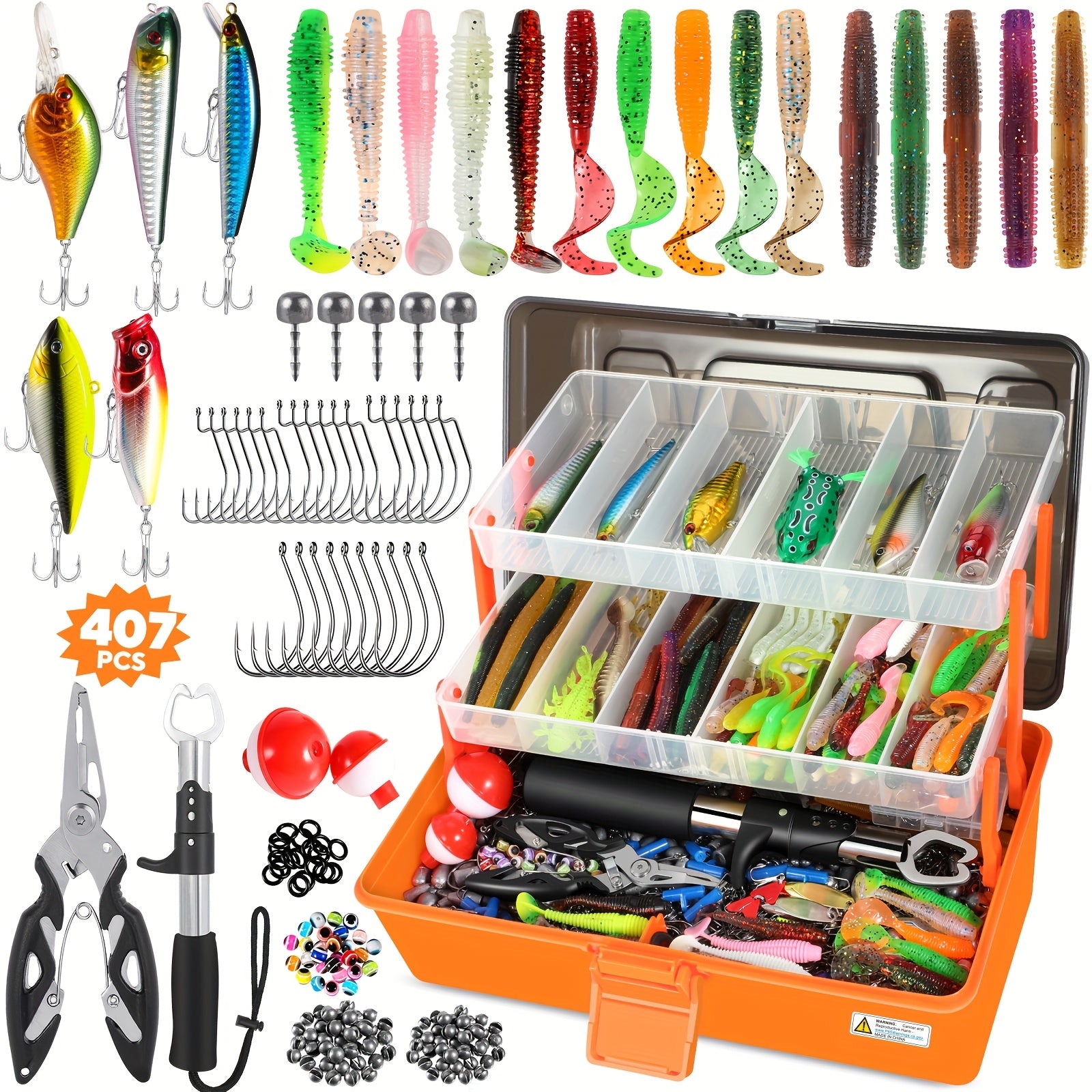 Fishing Rod Storage Bag – Compact Tackle Solution – 368 403 407pcs Fishing Lures Tackle Box Kit Complete – Field-Ready Performance for US Anglers
