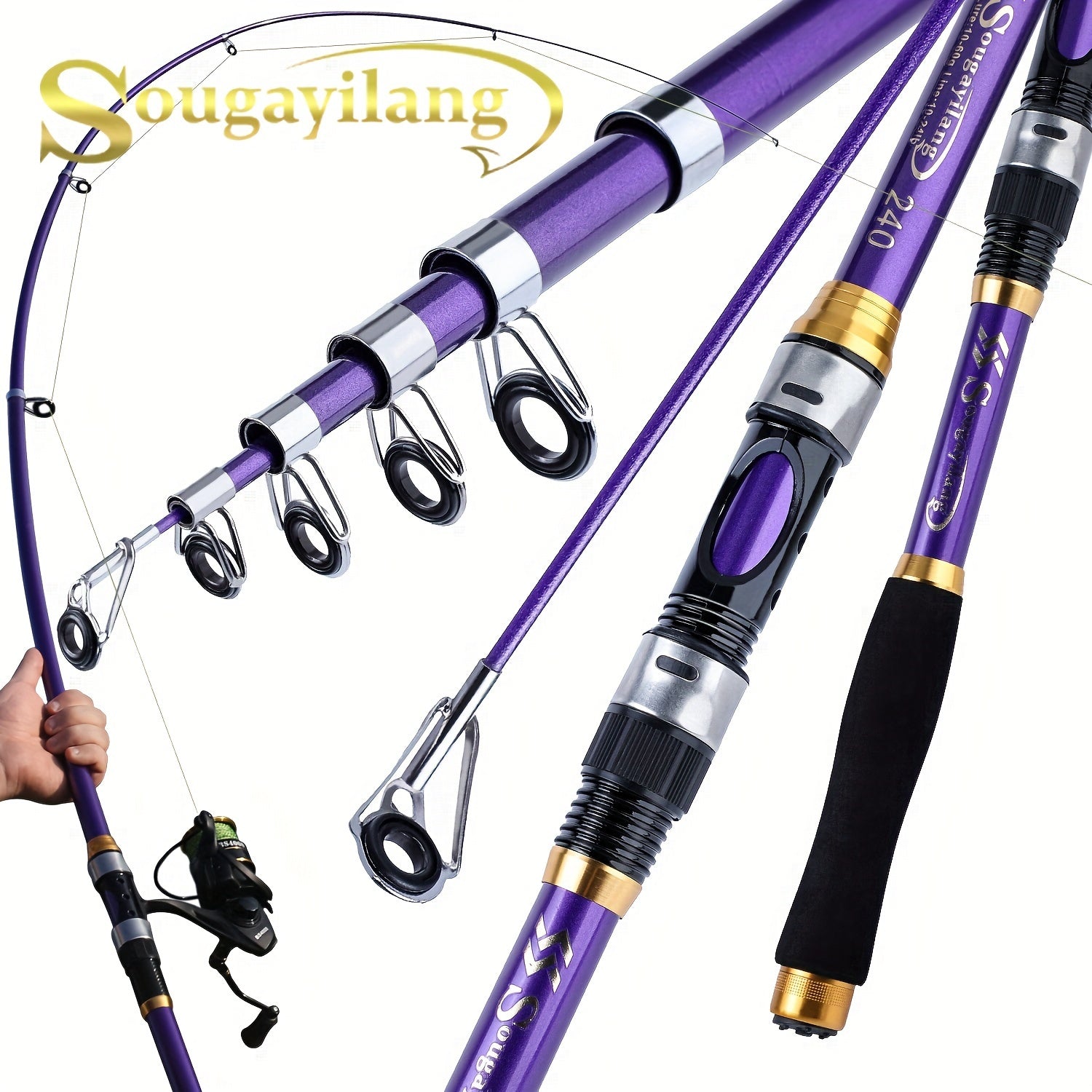 Angler Fishing Rod – Portable, Bass – Sougayilang Telescopic Fishing Rods 70. 87 129. 92 Inch Glass Fiber – Dependable Freshwater & Saltwater Use for US Anglers
