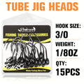 Bass Tackle Kit – Saltwater, Freshwater, Bass, Trout – Tube Jig Heads 15pcs Baits Fishing Jigs Strong Bass – Versatile Water-Ready Design for US Anglers