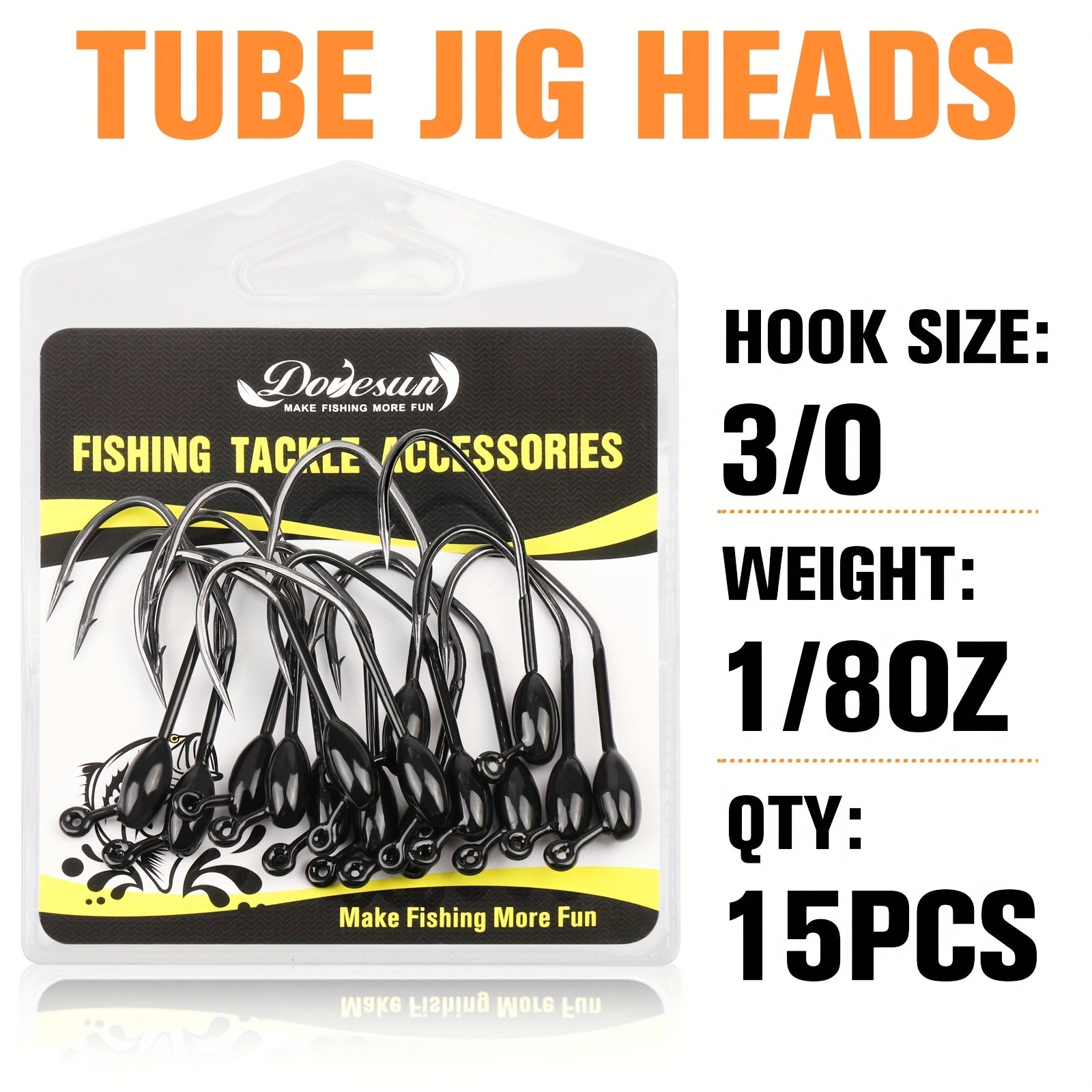 Bass Tackle Kit – Saltwater, Freshwater, Bass, Trout – Tube Jig Heads 15pcs Baits Fishing Jigs Strong Bass – Versatile Water-Ready Design for US Anglers