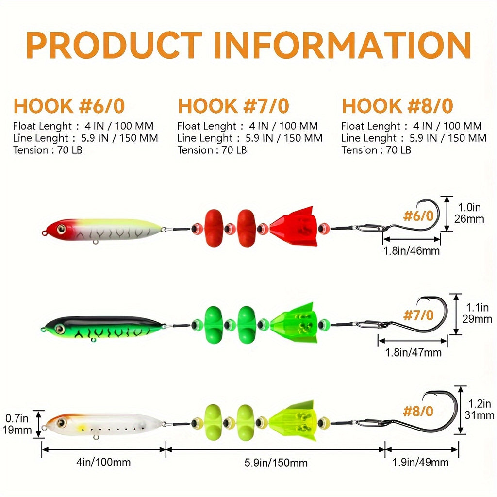 Angler Outdoor Accessory – Compact Tackle Solution – 3pcs Catfish Rig Floats Santee Cooper Dragging Rattler Chunky – Field-Ready Performance for US Anglers