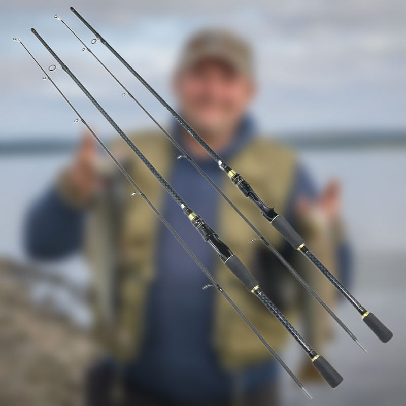 Carbon Fishing Rod – Carbon Fiber, Freshwater, Portable, Bass – Black Golden Carbon Fiber Fishing Rod Medium Fast Speed – Built for Weekend Anglers for US Anglers
