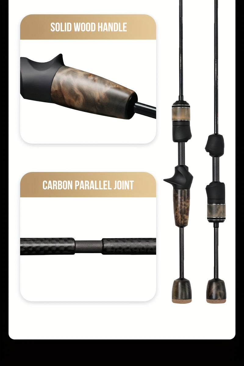 Angler Fishing Rod – Carbon Fiber, Lightweight – Seasir Stream Solid Wood Fishing Rod Fuji Guide Rings – Dependable Freshwater & Saltwater Use for US Anglers