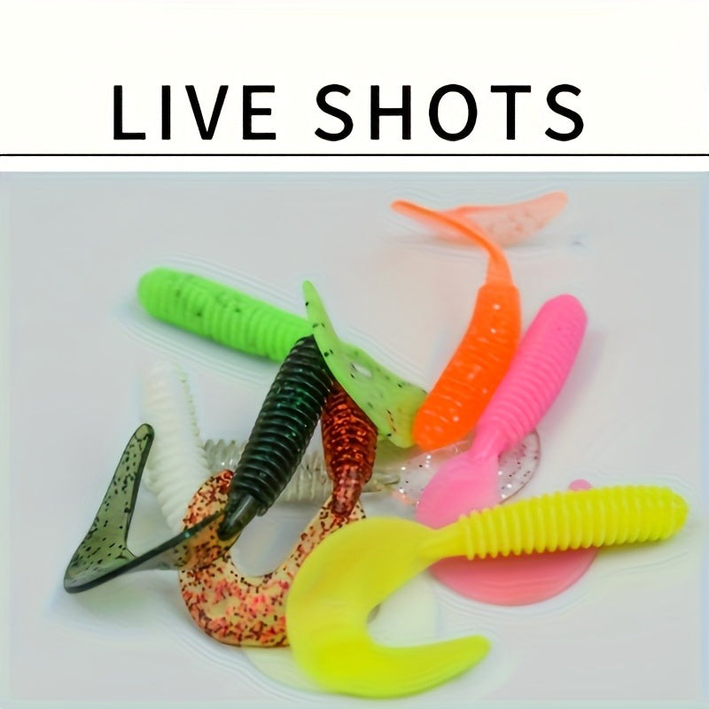 Fishing Trip Essential – Freshwater, Bass – 50pcs Spiral Tail Swim Baits Fishing Lures Gear 1. 97 – Reliable Angler Setup for US Anglers