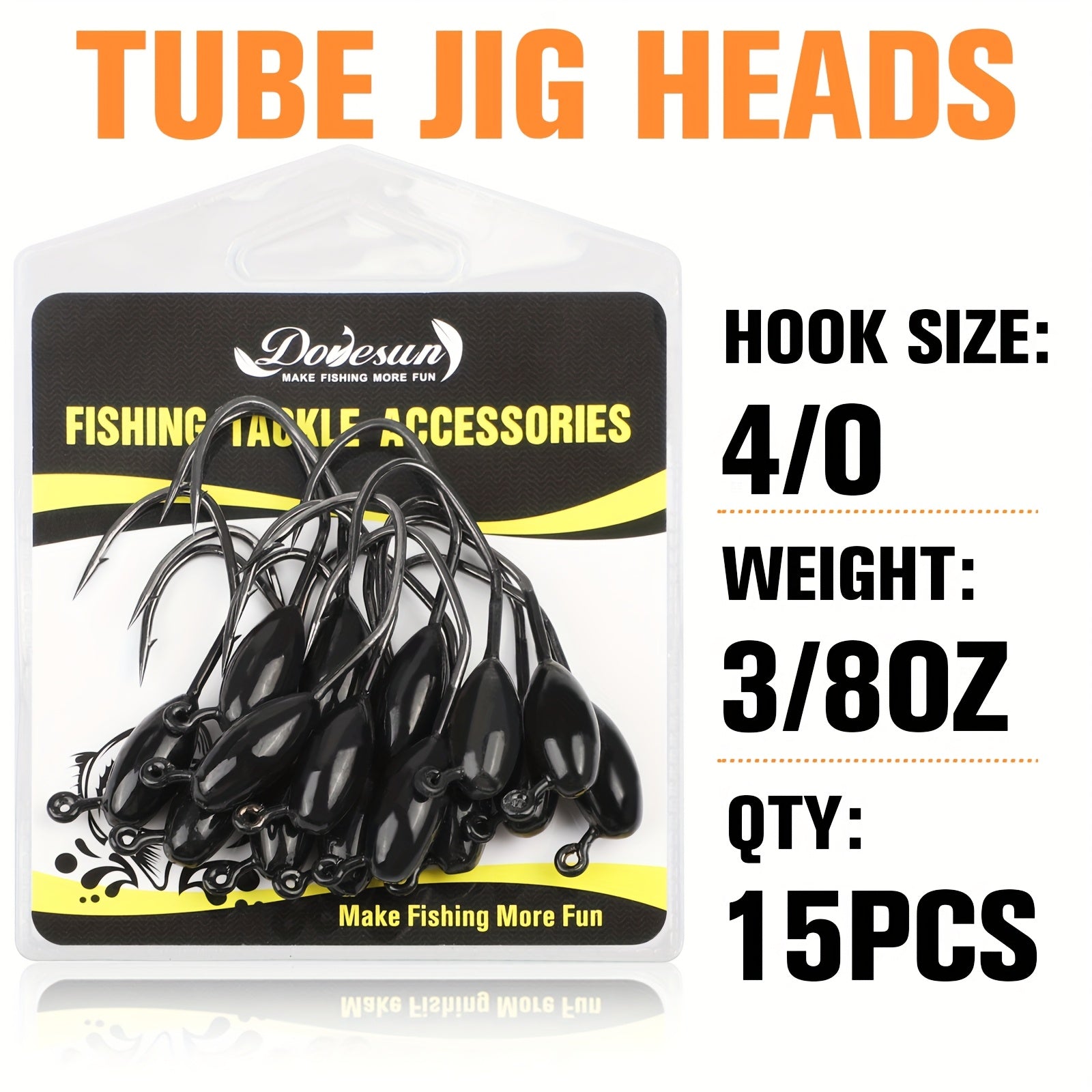 Bass Tackle Kit – Saltwater, Freshwater, Bass, Trout – Tube Jig Heads 15pcs Baits Fishing Jigs Strong Bass – Versatile Water-Ready Design for US Anglers