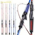 Angler Fishing Rod – Carbon Fiber, Saltwater, Freshwater, Bass – Sougayilang Sections Carbon Fishing Rod Red Blue ABS Comfortable – Versatile Water-Ready Design for US Anglers