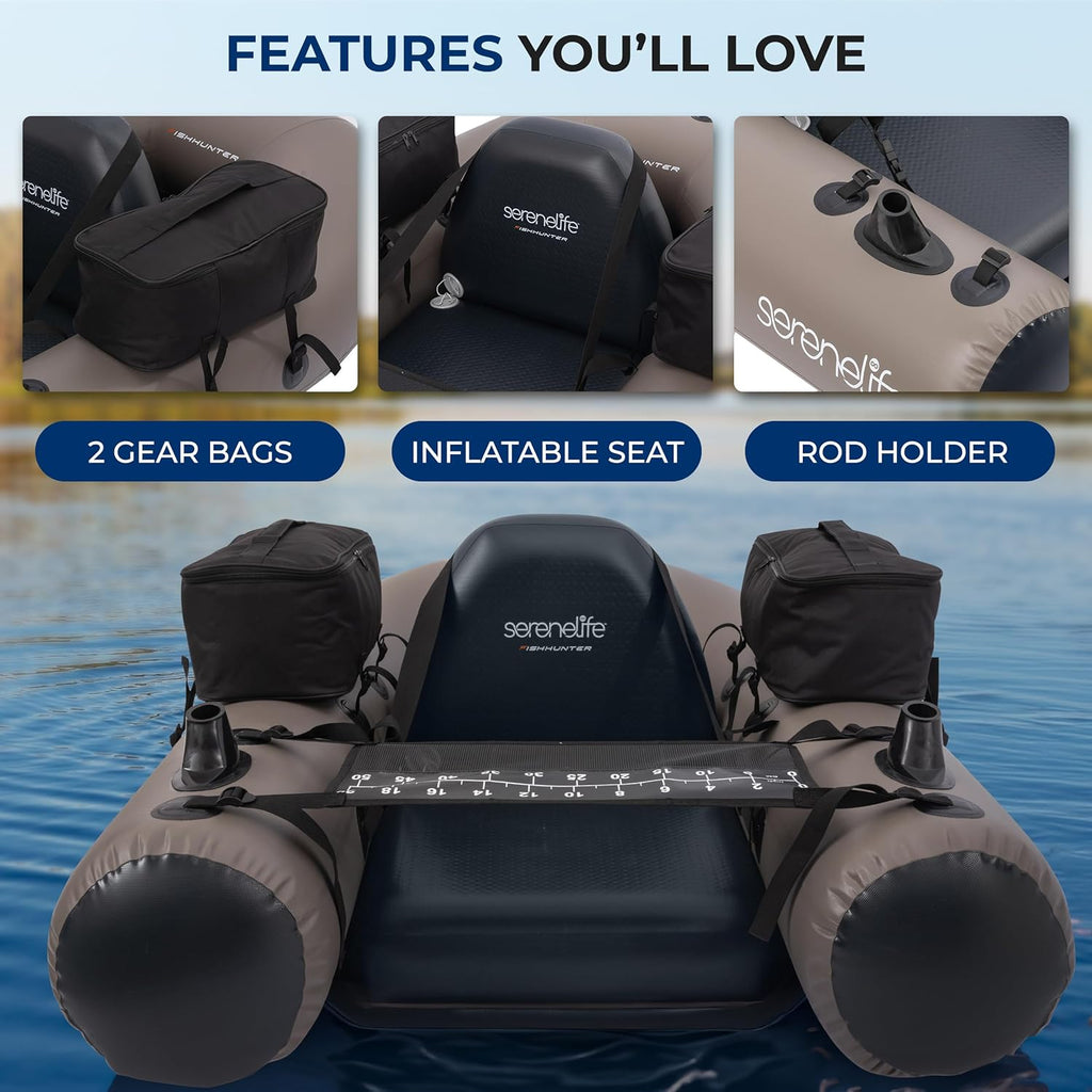 Fishing Rod – Water-Ready – Serenelife Inflatable Fishing Float Tube Pvc Belly Boat Angling – Practical Gear for Every Cast for US Anglers