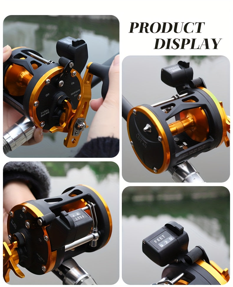 Freshwater Fishing Reel – Saltwater, Offshore – Billings Trolling Drum Fishing Reel Featuring Line Counter 1bb – Compact Tackle Solution for US Anglers