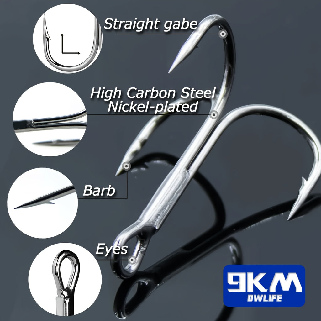 Fishing Trip Essential – Saltwater, Freshwater – 9km 50pcs Fishing Treble Hooks Brabed Sharp Triple Sea – Reliable Angler Setup for US Anglers