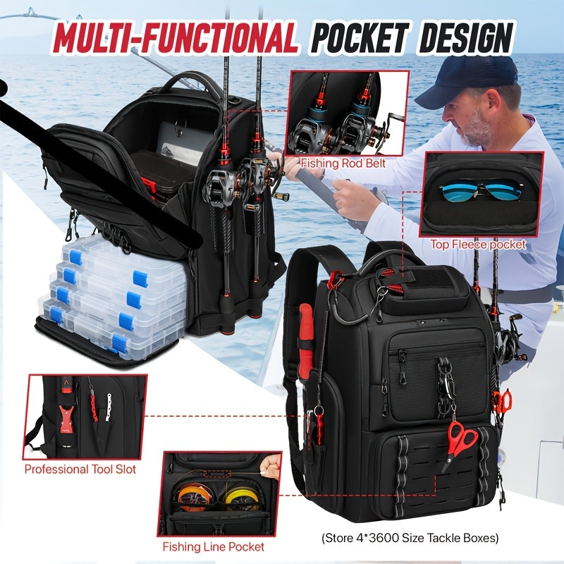 Angler Fishing Rod – Angler-Focused Outdoor Design – Fishing Tackle Backpack Rod Holder Liter Gear Bag Storage – Versatile Water-Ready Design for US Anglers
