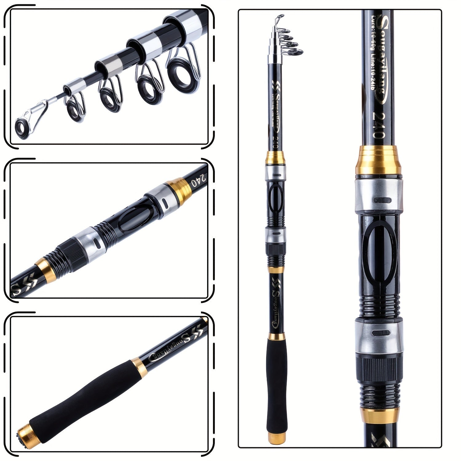 Angler Fishing Rod – Portable, Bass – Sougayilang Telescopic Fishing Rods 70. 87 129. 92 Inch Glass Fiber – Dependable Freshwater & Saltwater Use for US Anglers