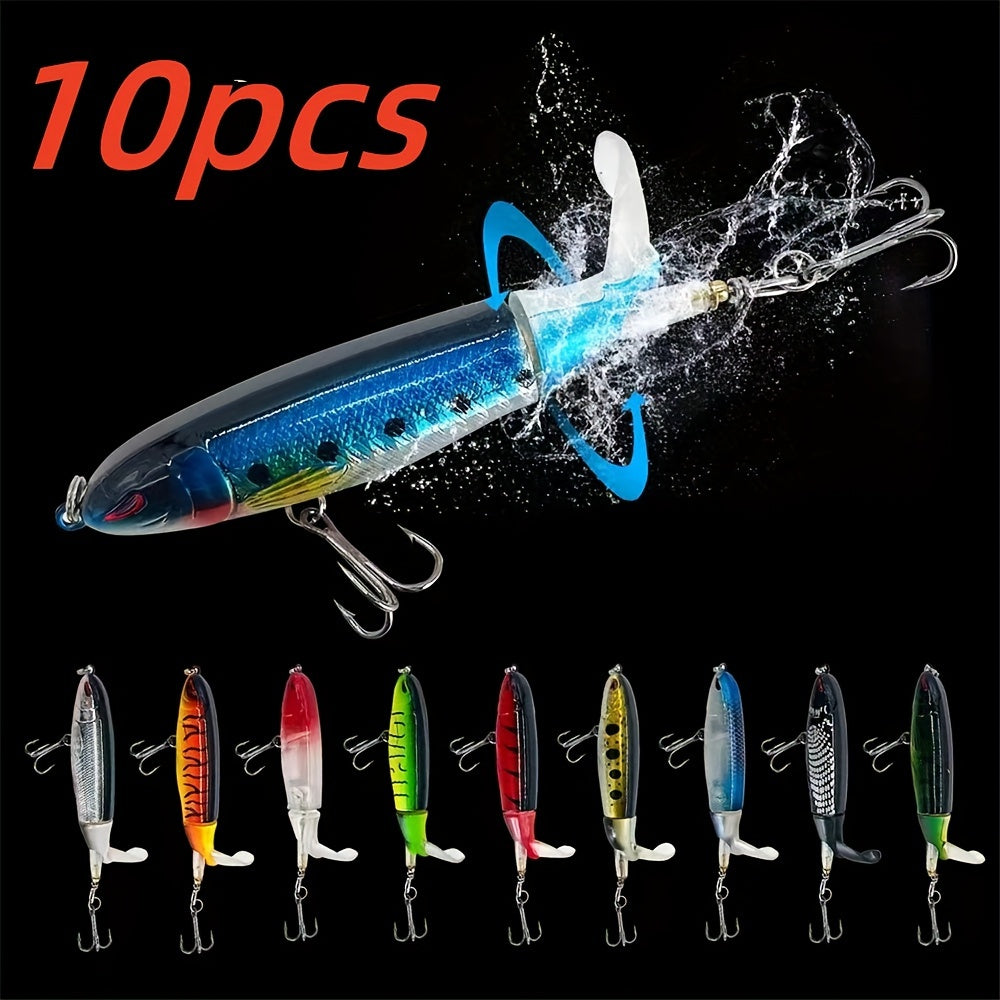 Artificial Fishing Lures – Saltwater, Freshwater, Bass – Pack Surface Fishing Lures Artificial Popper Hard Bait Crankbait – Compact Tackle Solution for US Anglers