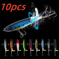 Artificial Fishing Lures – Saltwater, Freshwater, Bass – Pack Surface Fishing Lures Artificial Popper Hard Bait Crankbait – Compact Tackle Solution for US Anglers
