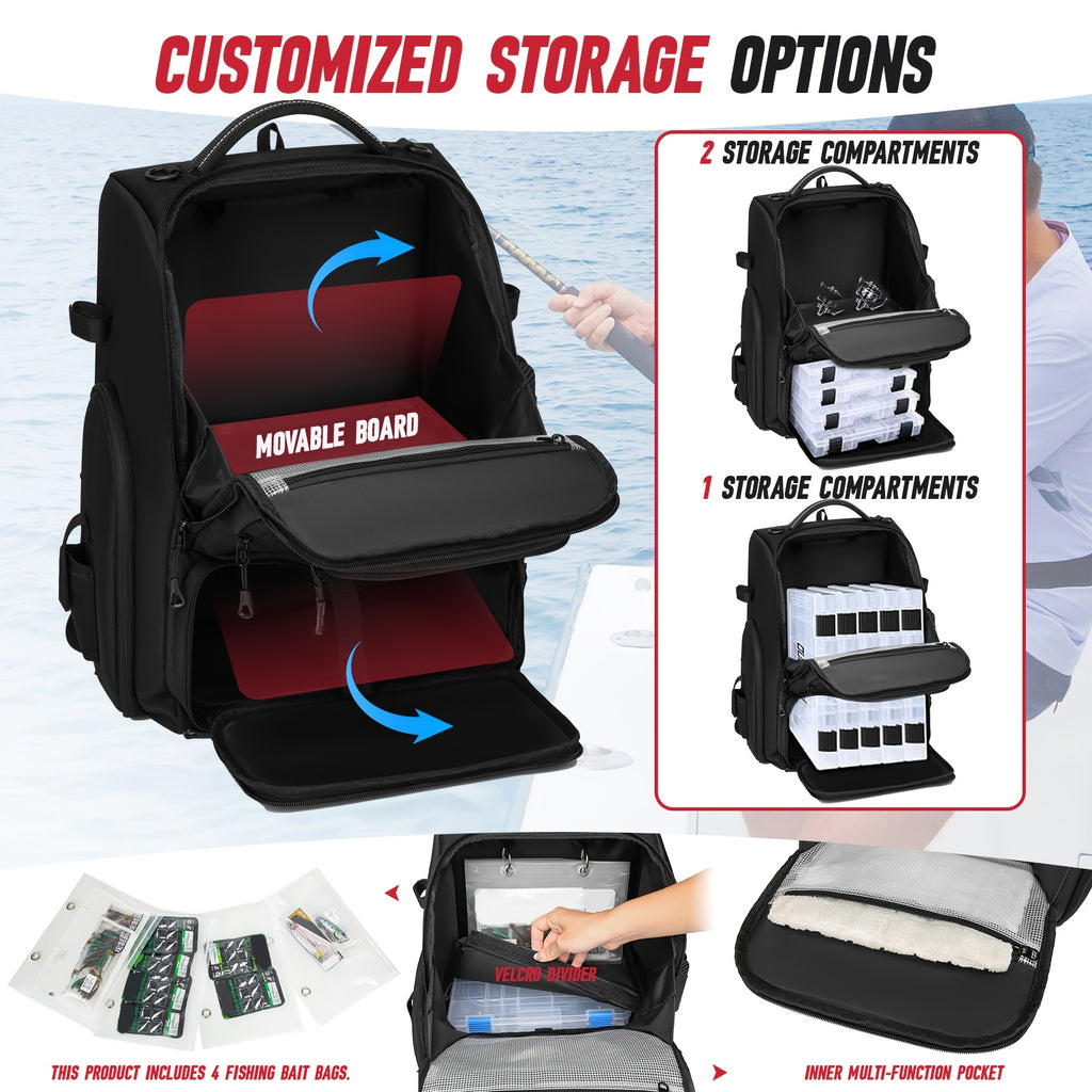 Angler Fishing Rod – Angler-Focused Outdoor Design – Fishing Tackle Backpack Rod Holder Liter Gear Bag Storage – Versatile Water-Ready Design for US Anglers