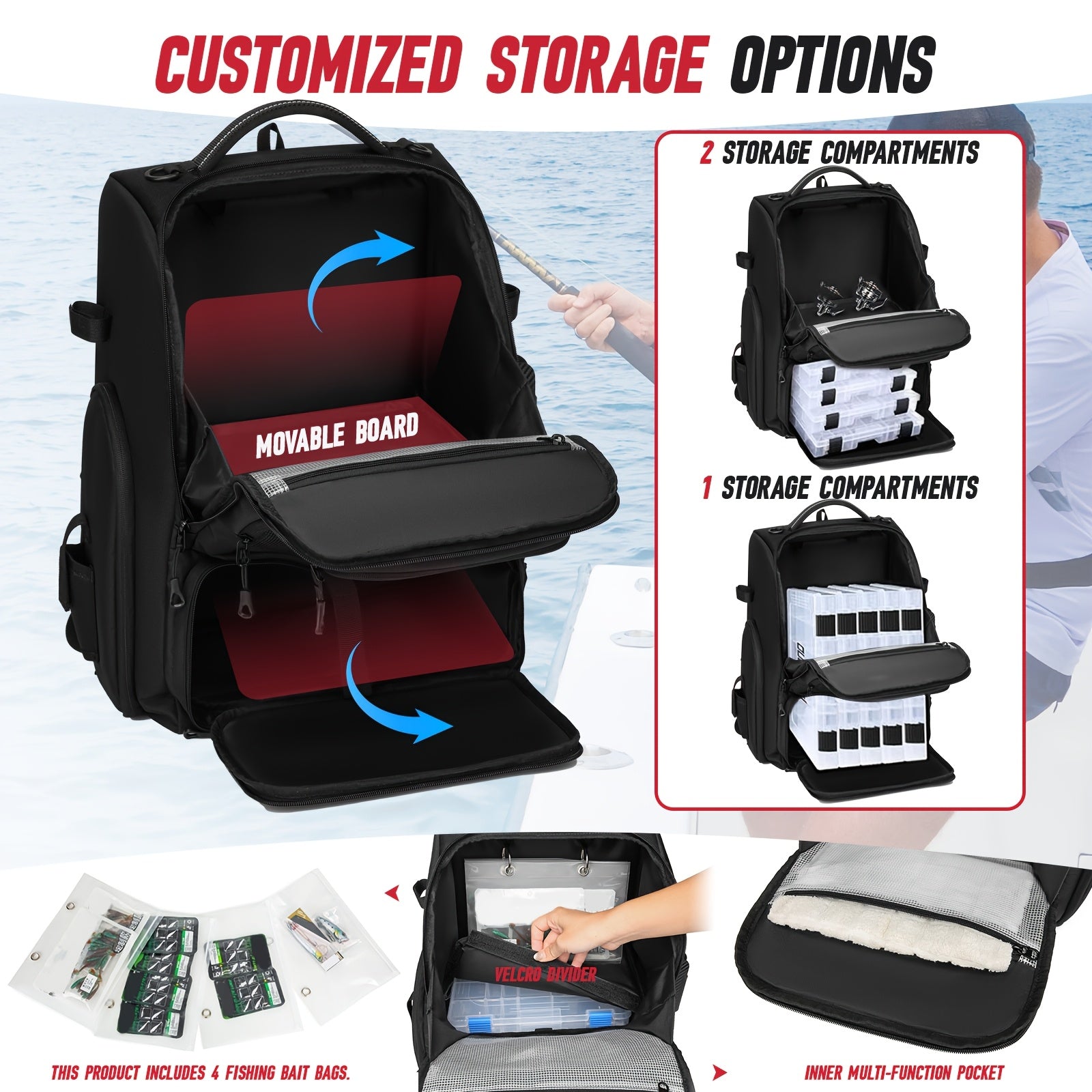 Angler Fishing Rod – Angler-Focused Outdoor Design – Fishing Tackle Backpack Rod Holder Liter Gear Bag Storage – Versatile Water-Ready Design for US Anglers