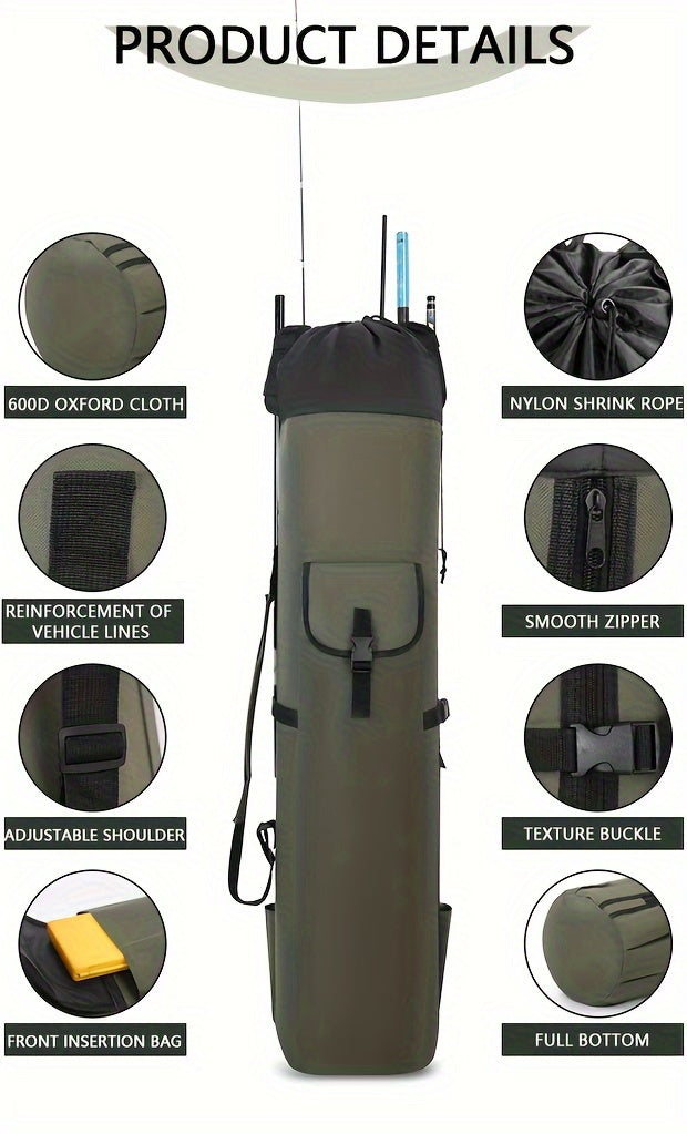 Carbon Fishing Rod – Large Capacity – Green Fishing Rod Bag Durable Folding Gear Handbag Multifunctional – Built for Weekend Anglers for US Anglers
