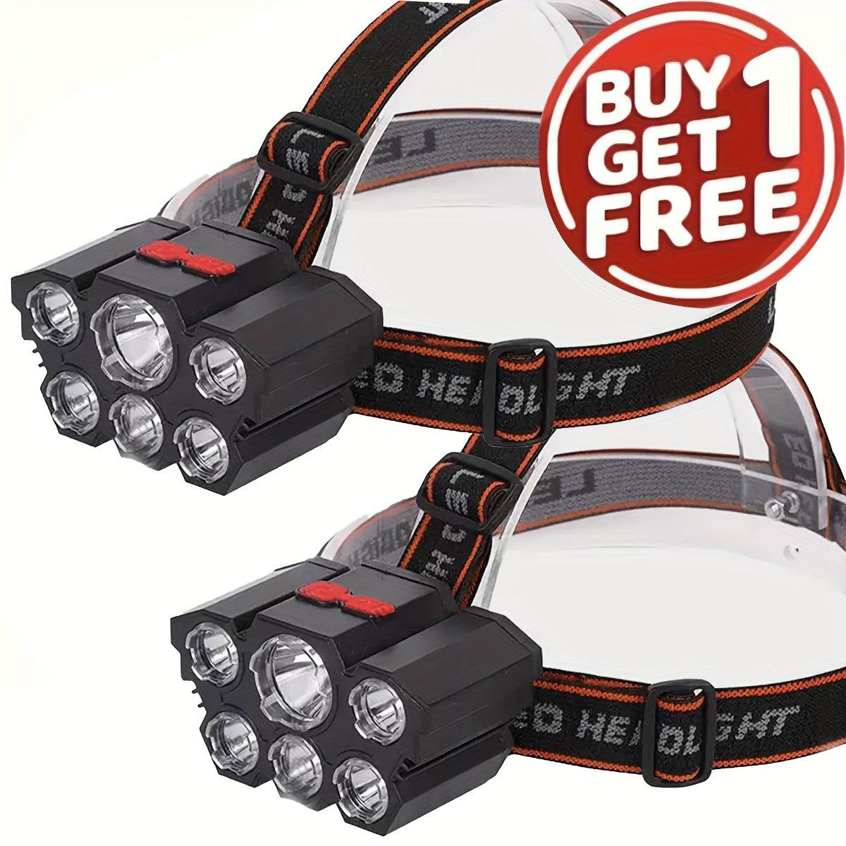 Outdoor Fishing Accessory – Rechargeable – Buy Get Free Total 2pcs Multifunctional 5led Headlight Head – Dependable Freshwater & Saltwater Use for US Anglers