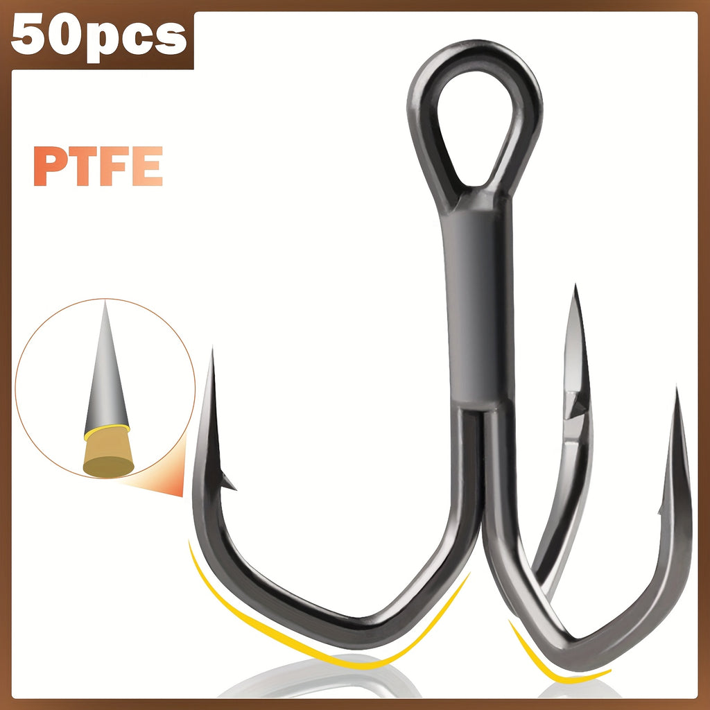 Complete Tackle Kit – Saltwater, Freshwater – Fishing Treble Hooks Times Stronger Featuring Ptfe Coating Professional – Reliable Angler Setup for US Anglers