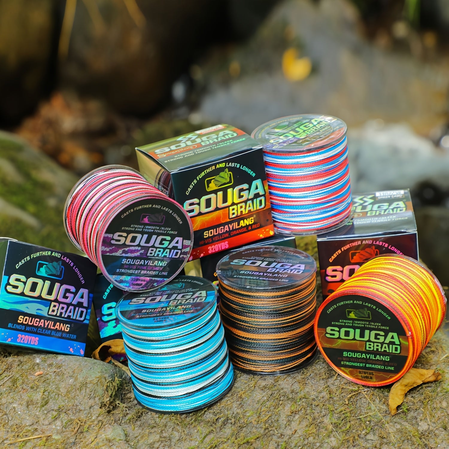 Angler Terminal Tackle – Bass – Sougayilang Ultra Durable Strand Braided Fishing Line 320yds 300m – Compact Tackle Solution for US Anglers