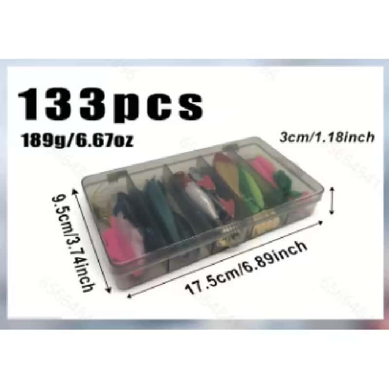 Fishing Tackle Bag – Freshwater, Beginner Friendly – 133pcs Fishing Spinner Bait Wobblers Lead Jigs Sinkers Hooks – Practical Gear for Every Cast for US Anglers