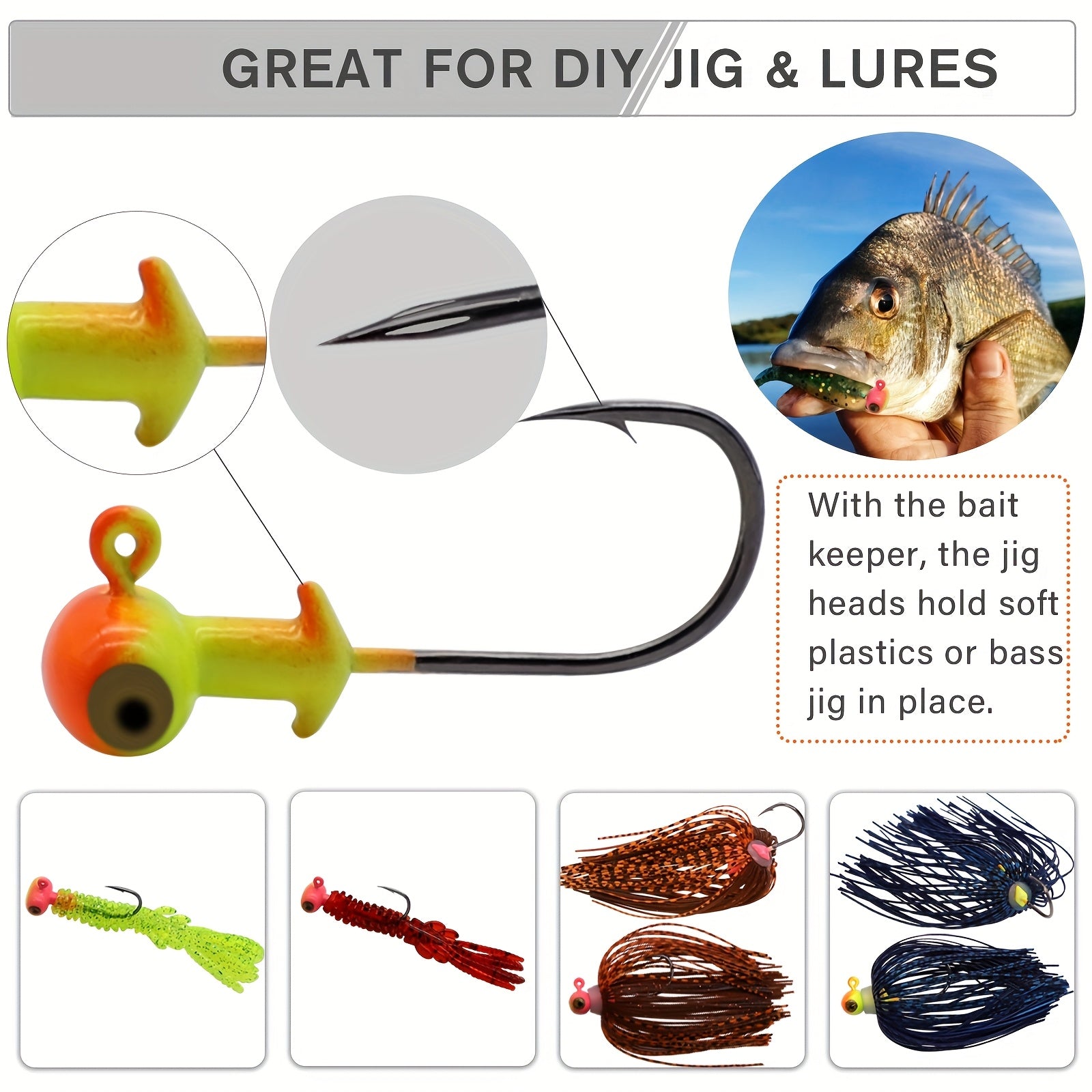 Fishing Gear Backpack – Saltwater, Freshwater, Bass, Crappie – Dovesun Fishing Jig Heads Hooks 40pcs Football Head Eyes – Compact Tackle Solution for US Anglers
