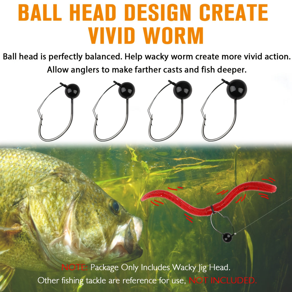 Fishing Lure Kit – Bass – Weedless Jig Head Hooks Designed Wacky Rigging Worm Weights – Built for Weekend Anglers for US Anglers