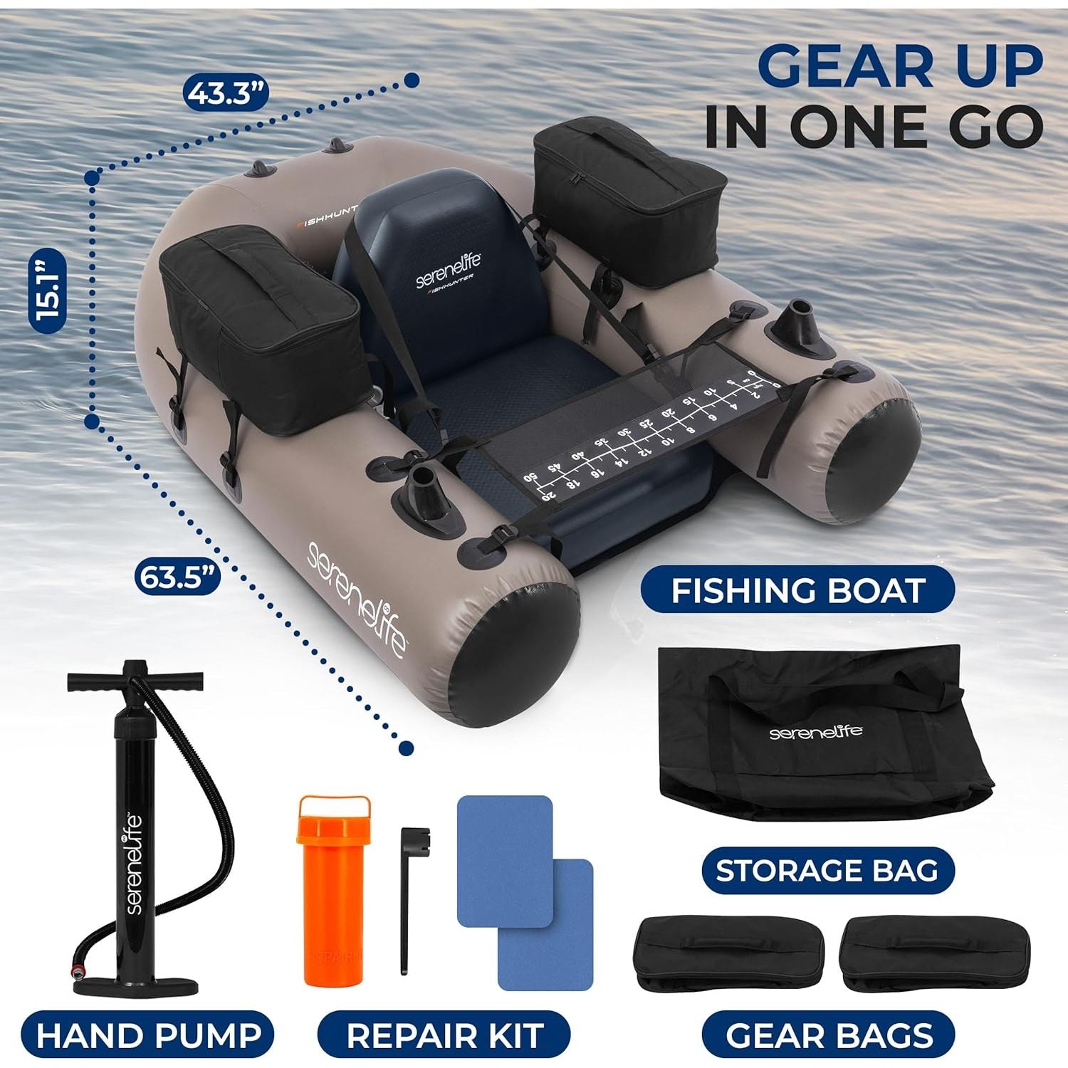Fishing Rod – Water-Ready – Serenelife Inflatable Fishing Float Tube Pvc Belly Boat Angling – Practical Gear for Every Cast for US Anglers